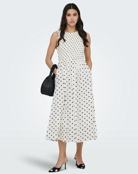 JDY Diego Woven Spot Midi Dress
