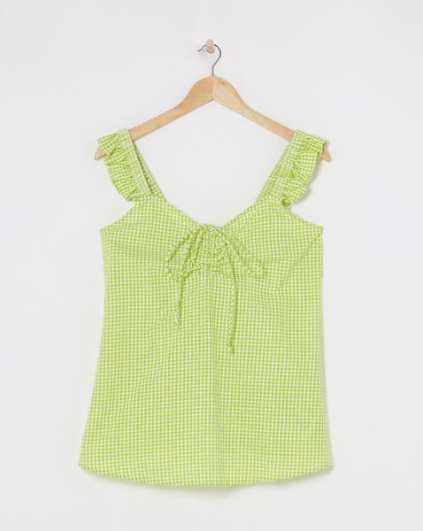 Lime Check Gingham Cami