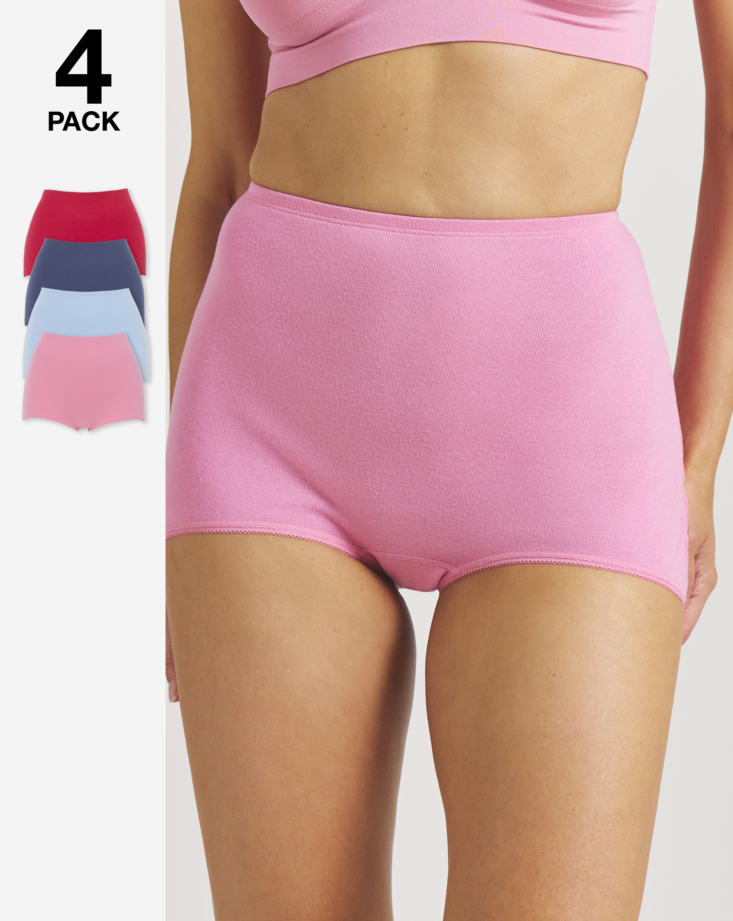 4 Pack Comfort Short Knickers