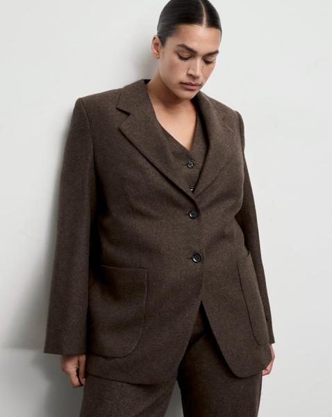 Mango Speckled Wool Suit Blazer