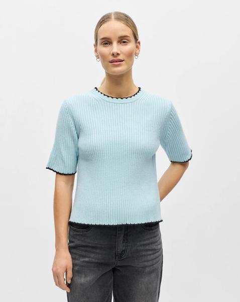OBJECT Half Sleeve O-Neck Knit Top
