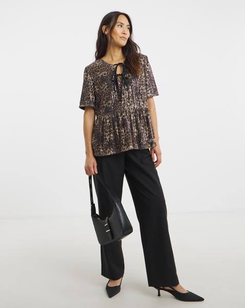 Sequin Tie Front Top