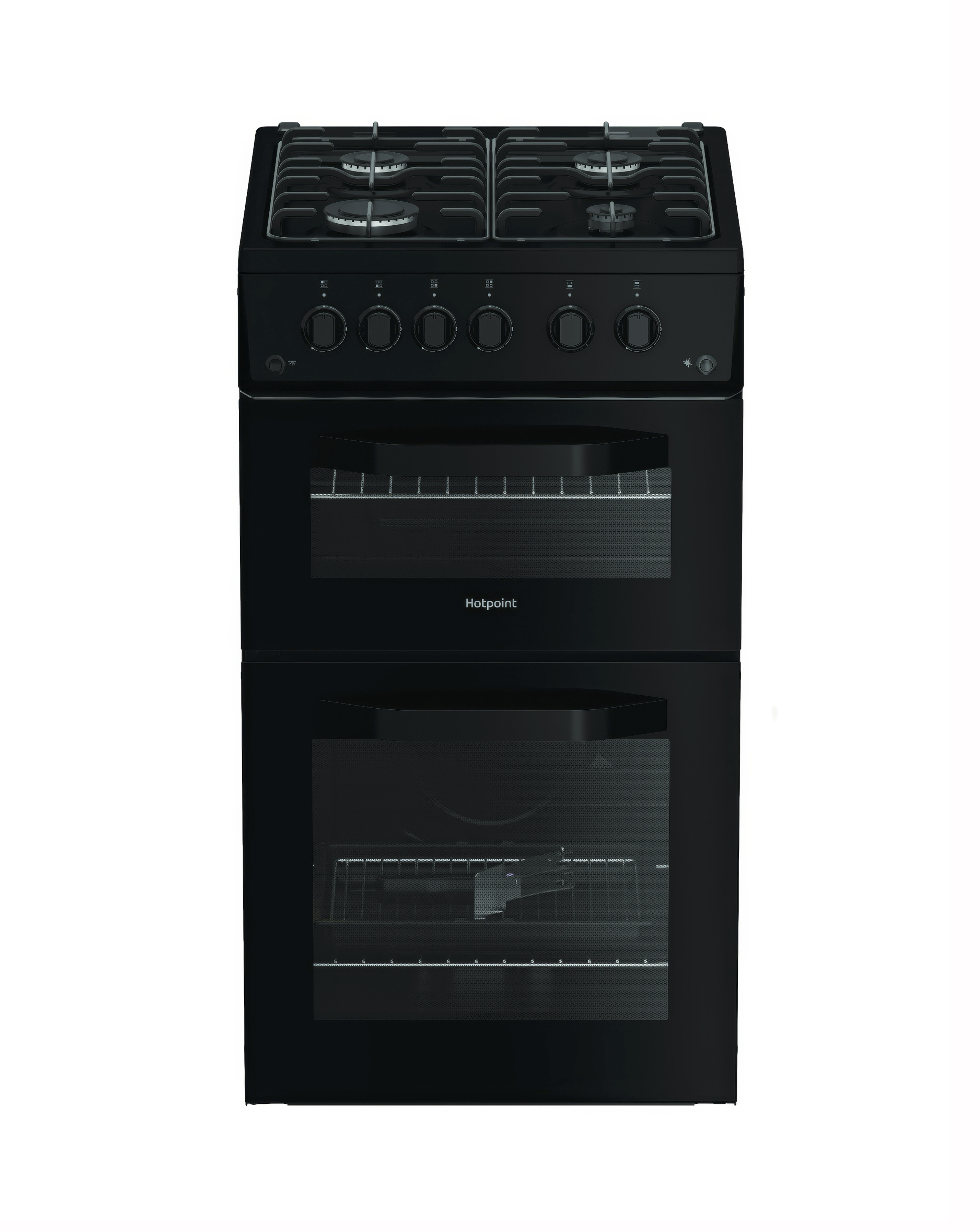 Hotpoint HTG5GCB Gas Twin Cooker Black Black - Hotpoint