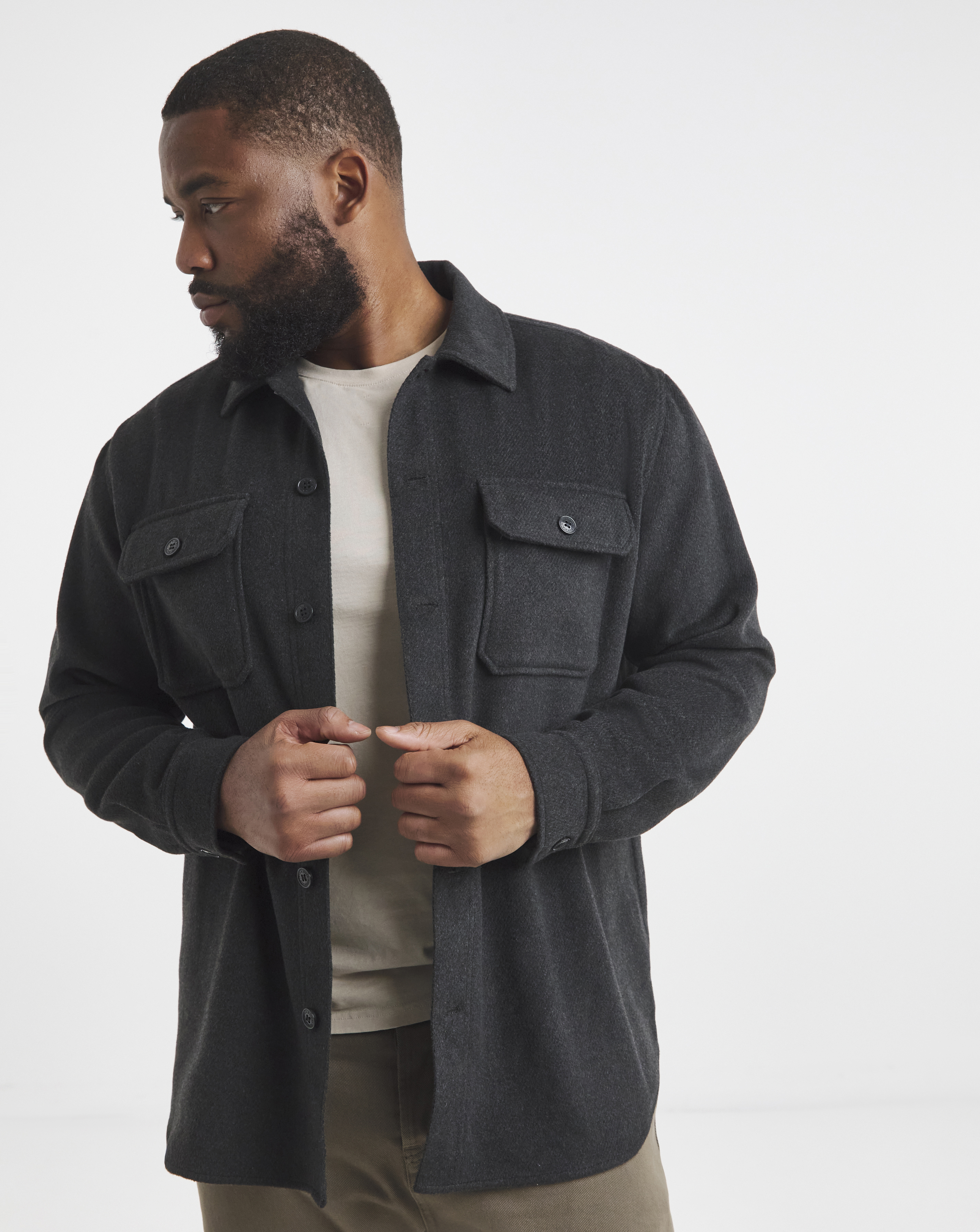 Jack & Jones Black Bradley Ollie Overshirt - M(44)