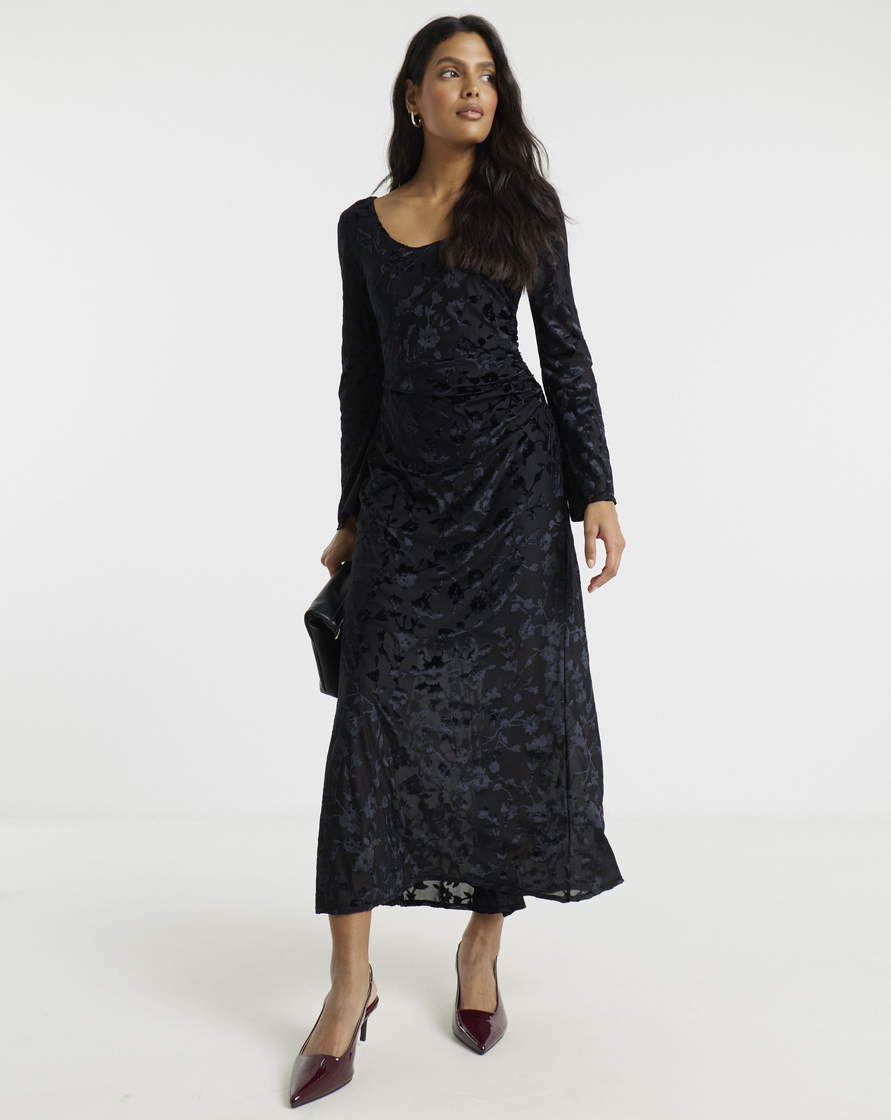 Flounce London Burnout Detail Maxi Dress