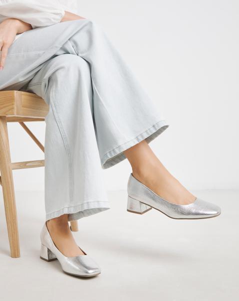 Low Block Heel Court Shoes Wide