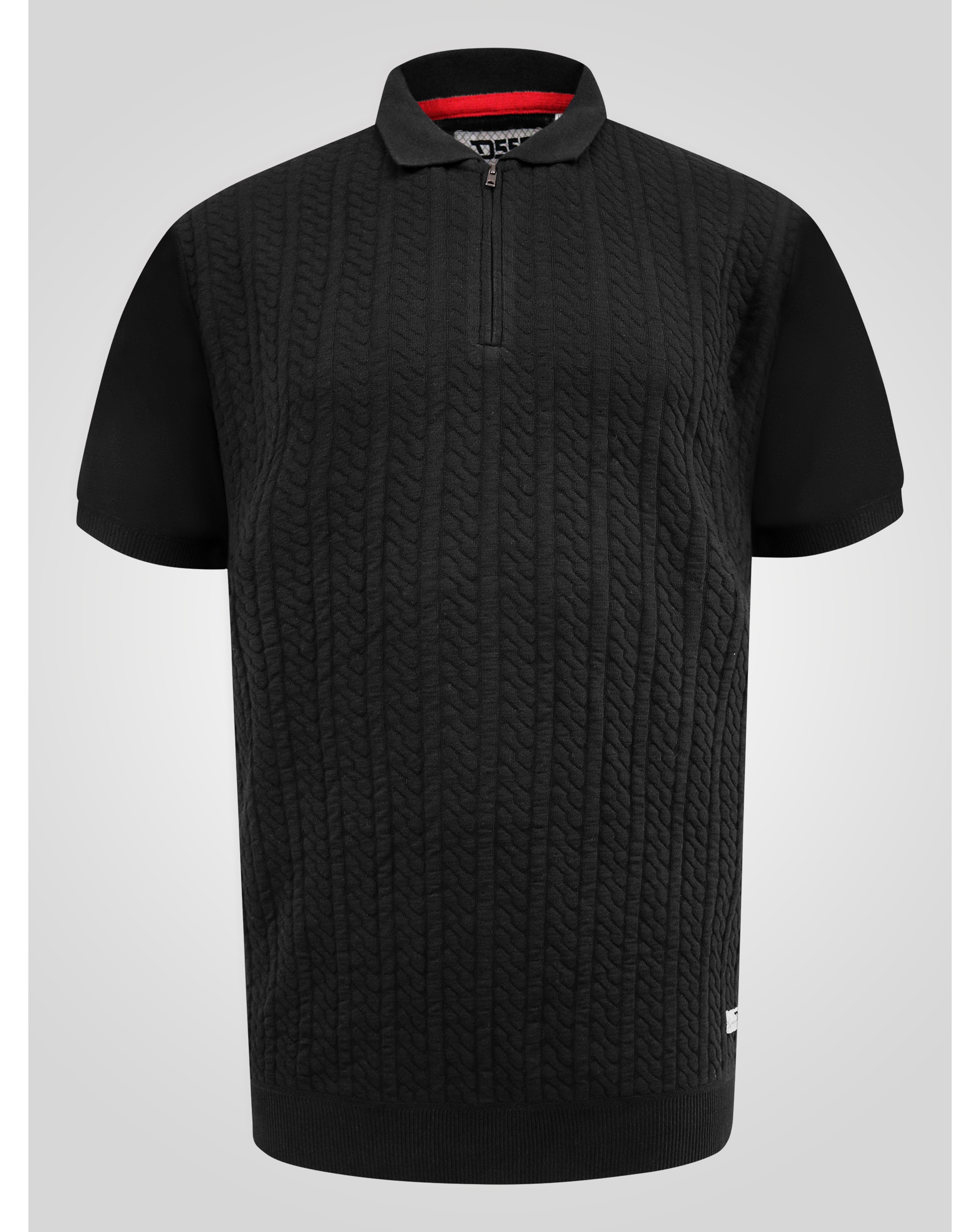 D555 Kennedy Cable Knit Polo Qtr Zip