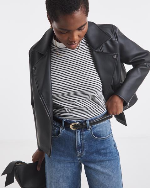 Faux Leather Biker
