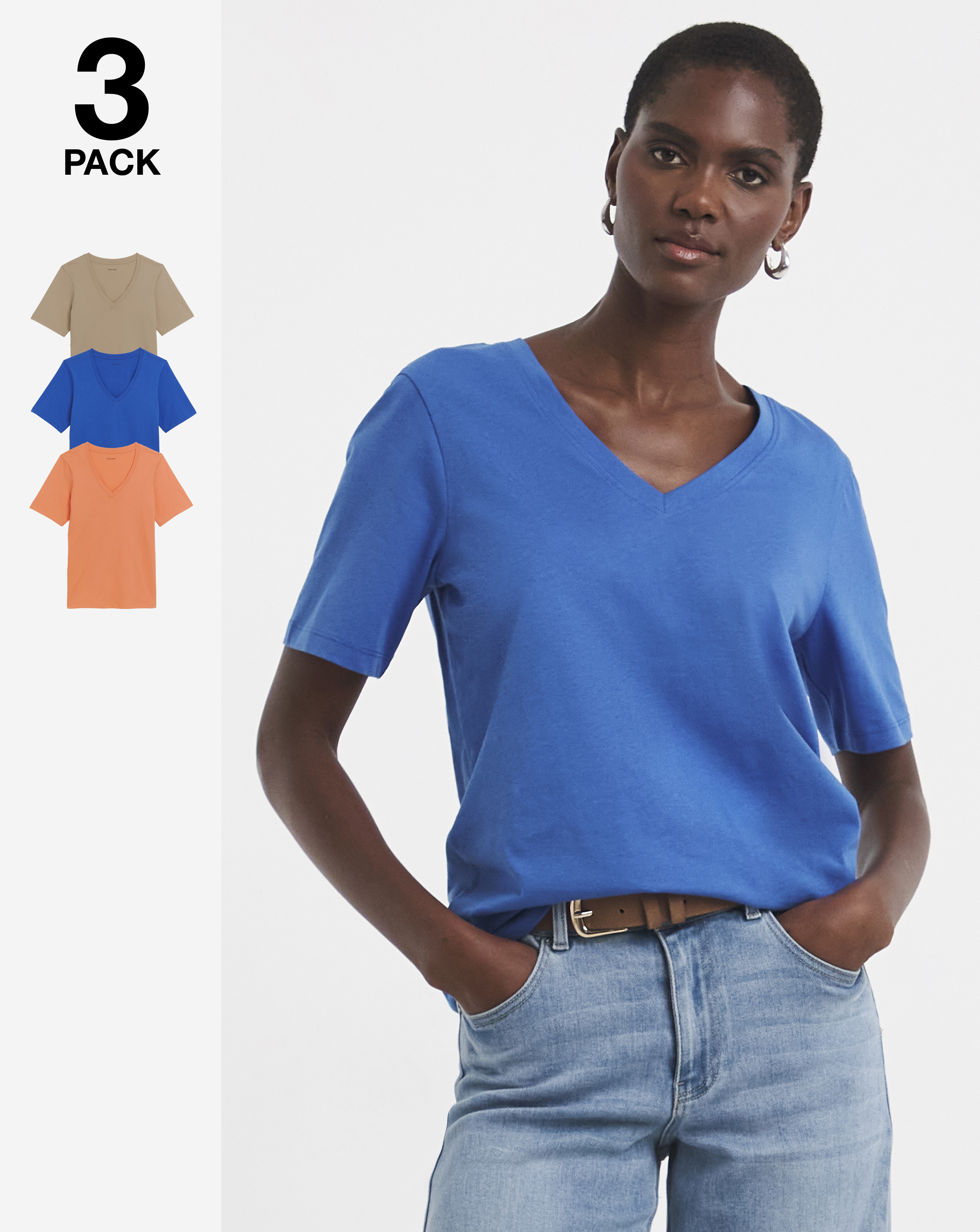 3 Pack V Neck T-Shirts