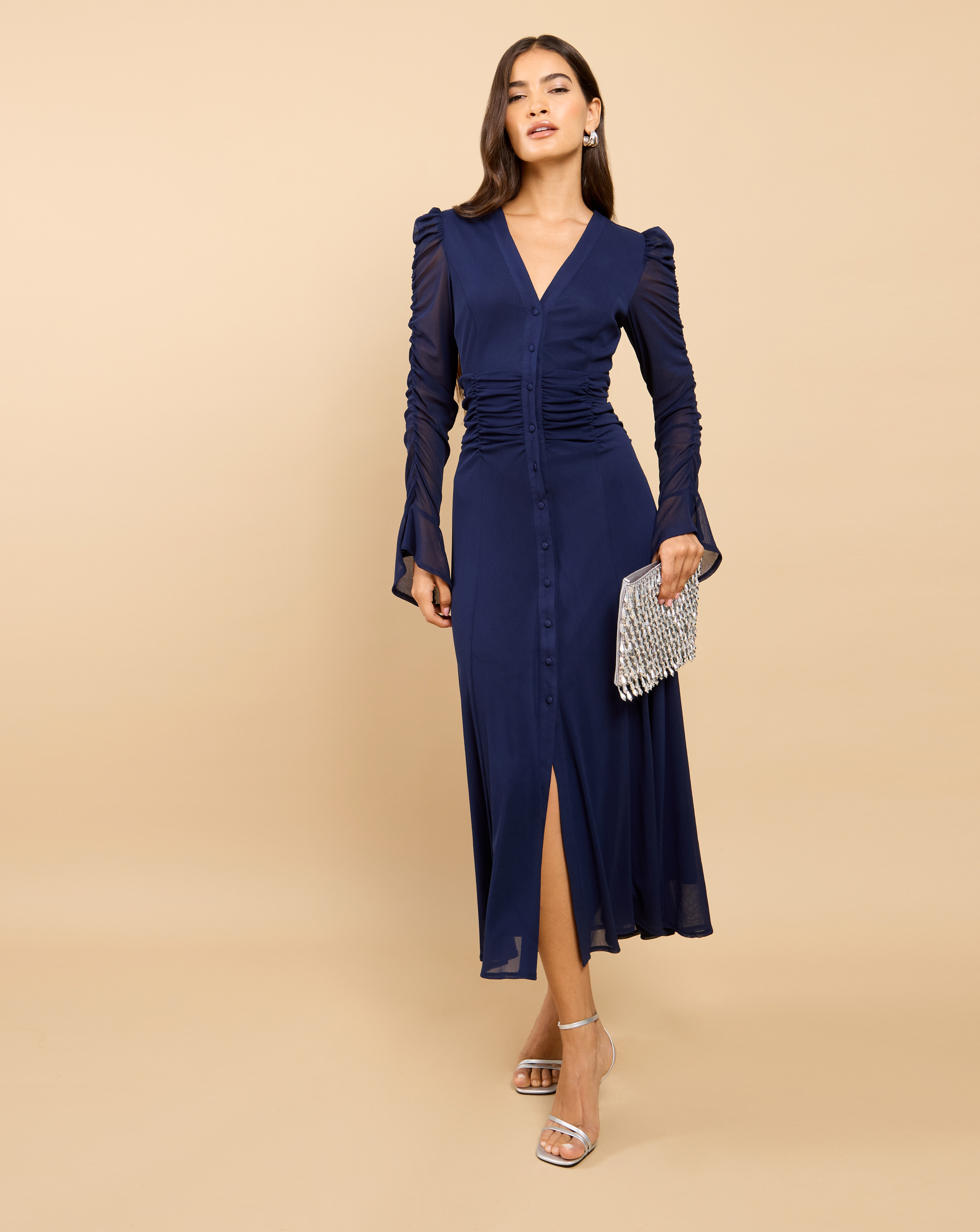 LM V Neck Navy Dress