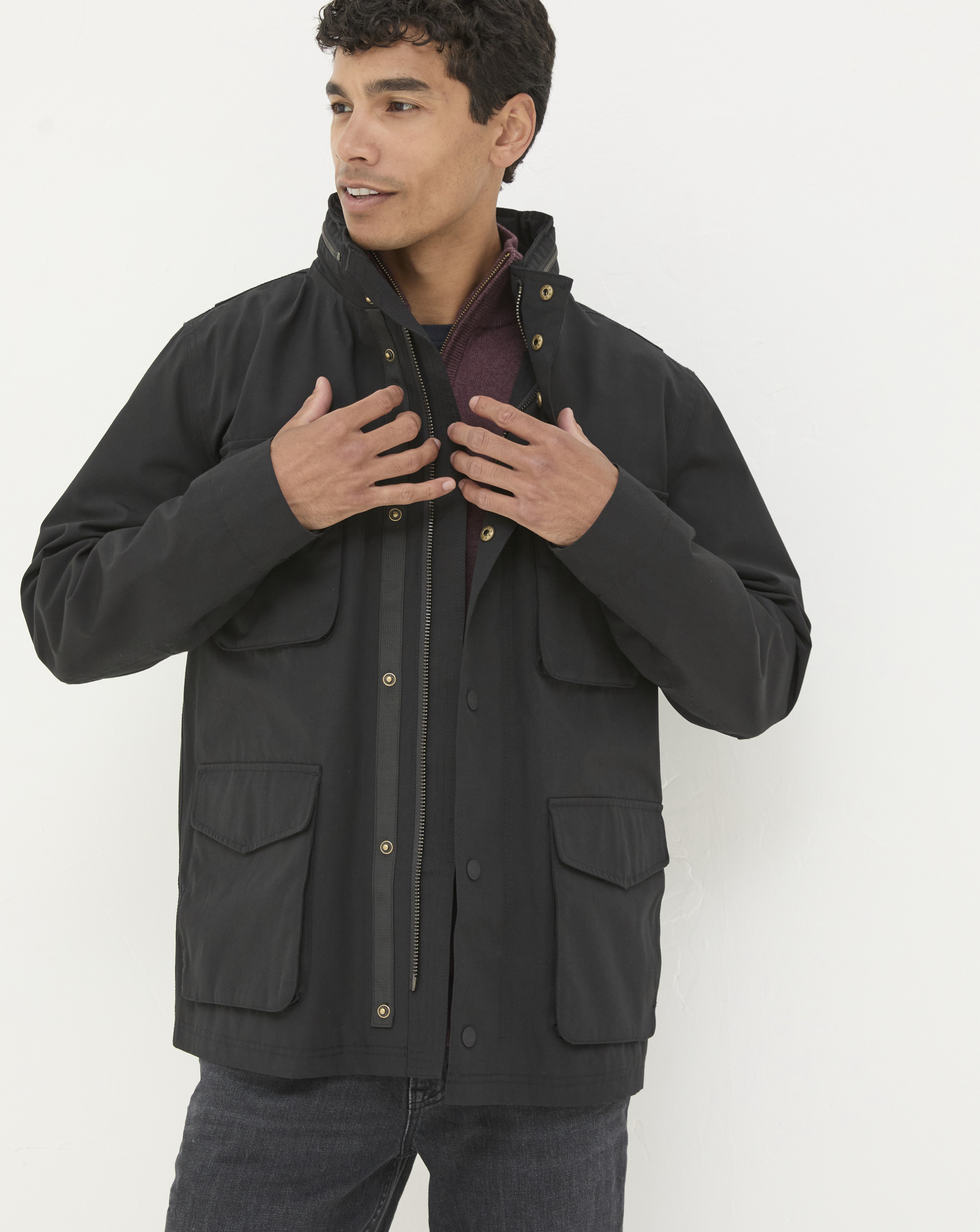 FatFace Truro Waterproof Jacket - Black - Men's - Size S