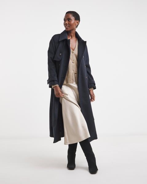 Wool Blend Trench Coat