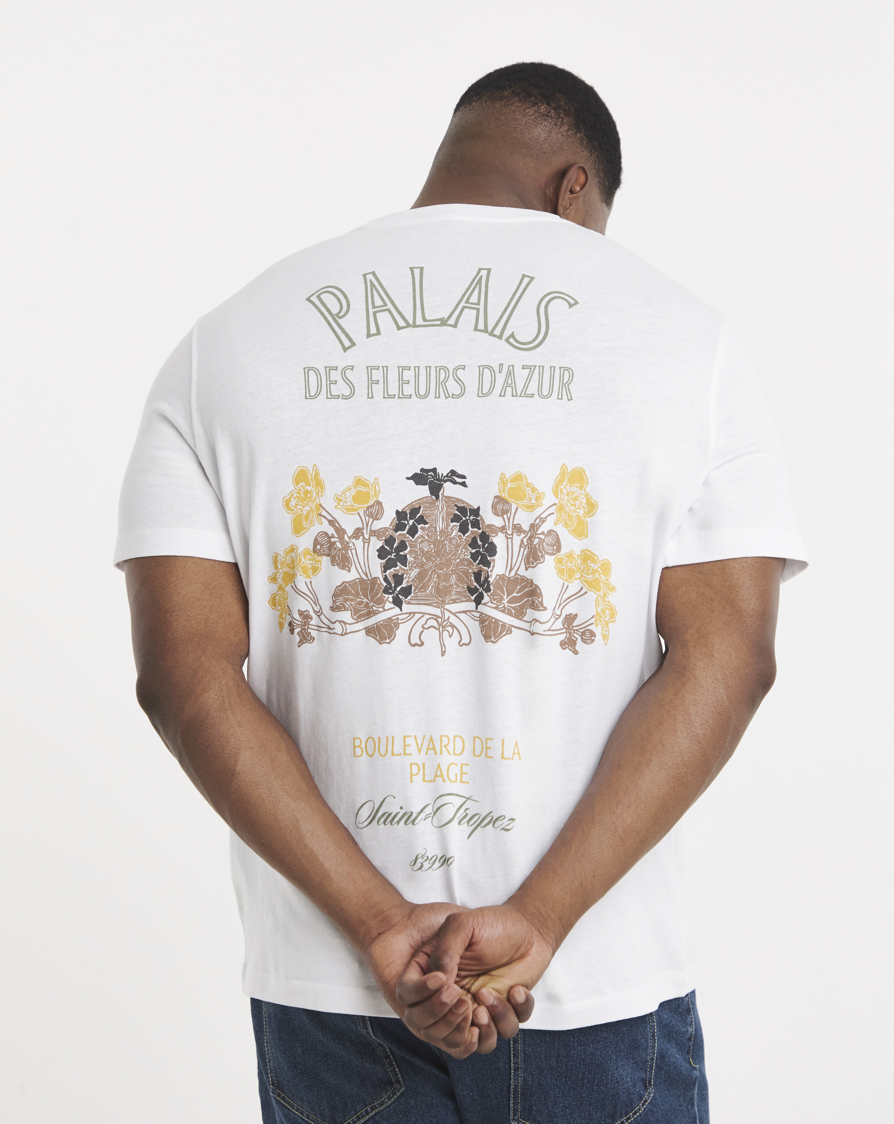 Jack & Jones White Menton Back Print T-Shirt 4XL(59)