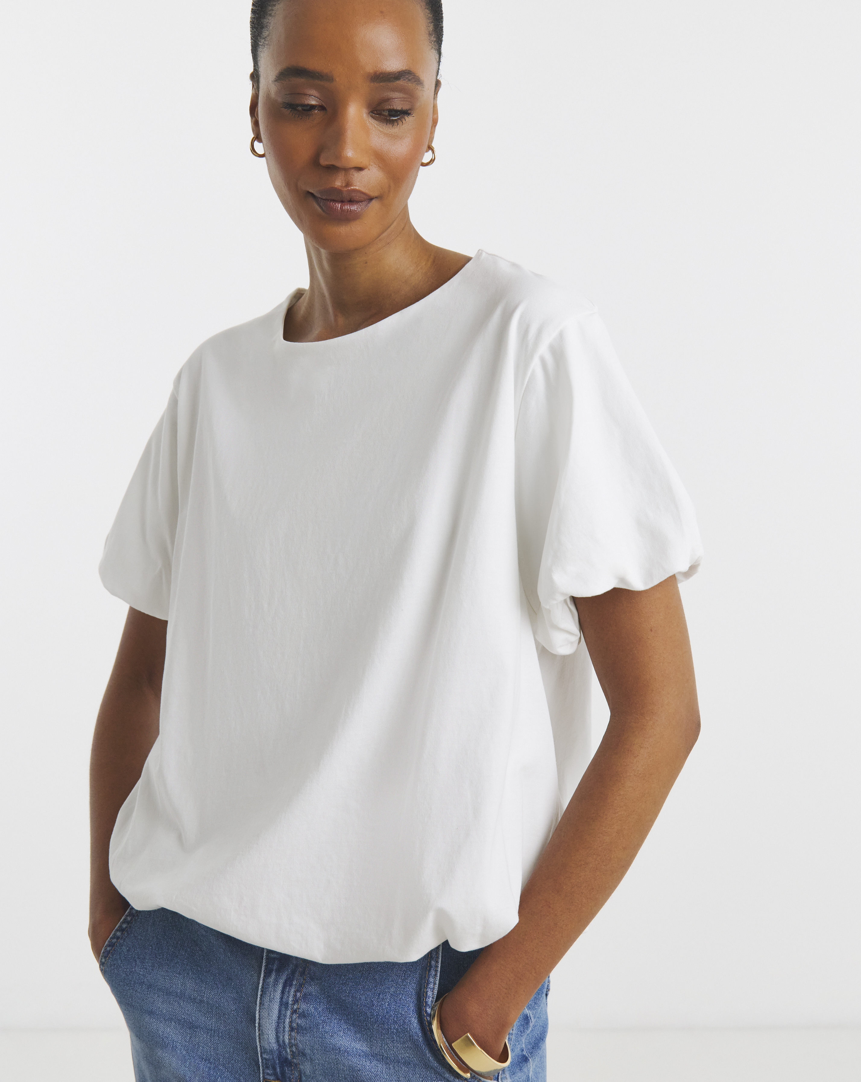 Boxy Bubble Hem Top