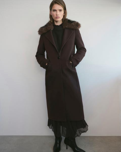 Mango Wool Coat With Fur Collar