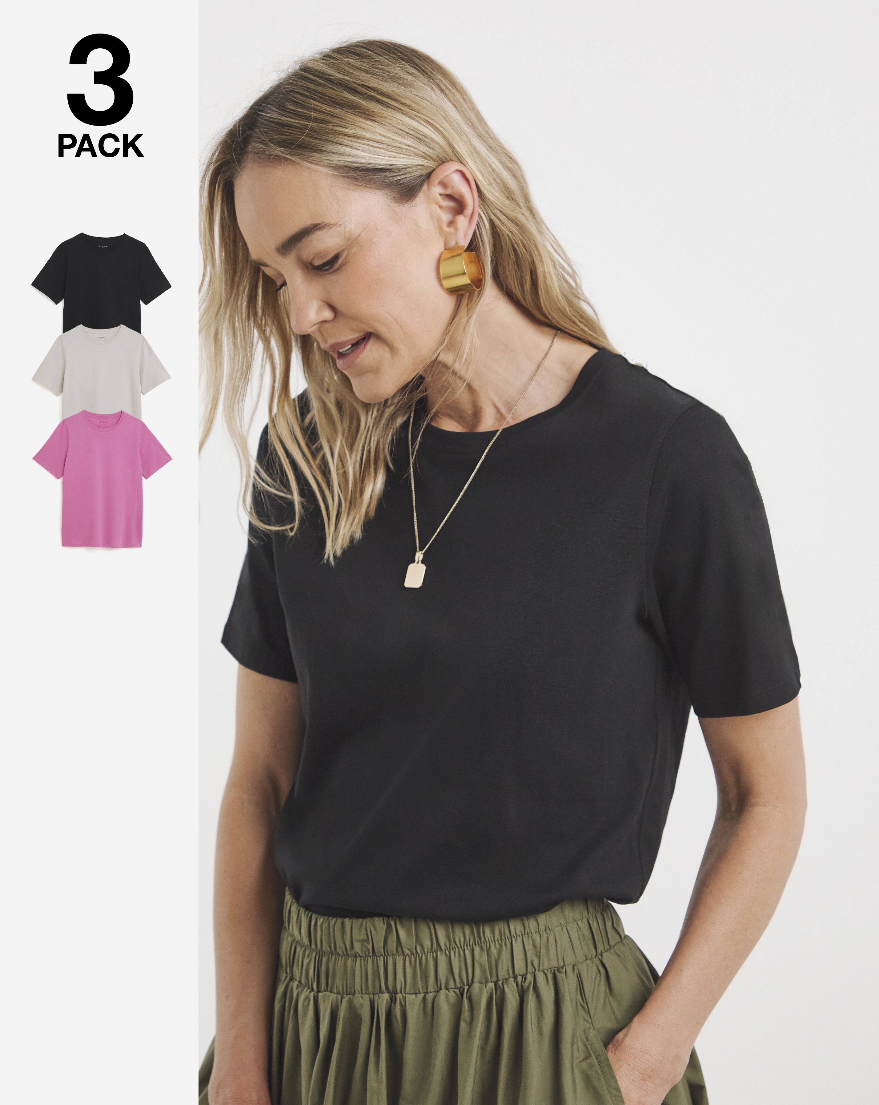 3 Pack Crew Neck T-Shirts