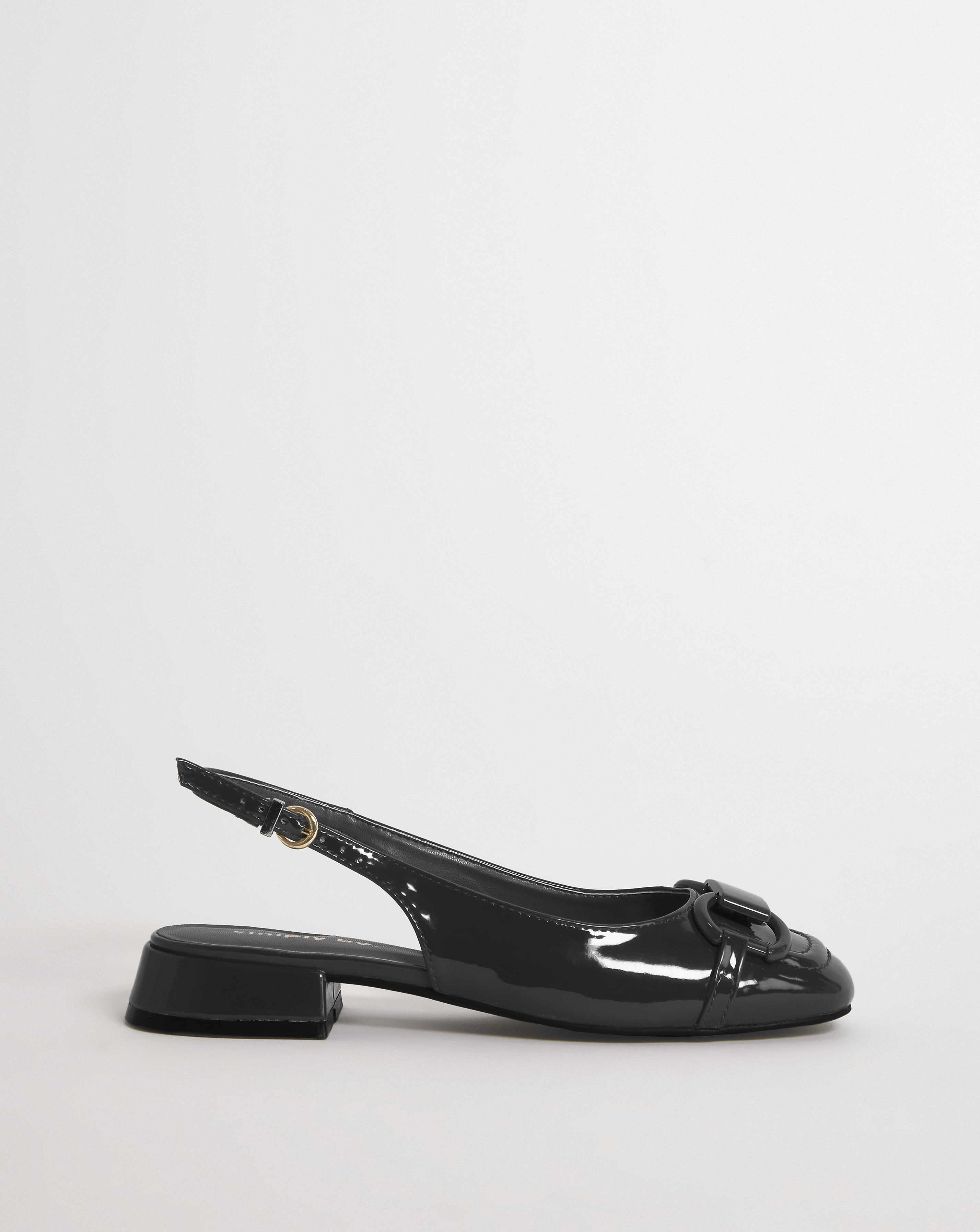Snaffle Trim Slingback Shoes Wide Fit
