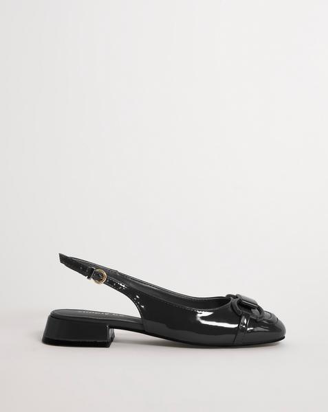 Snaffle Trim Slingback Shoes Wide Fit