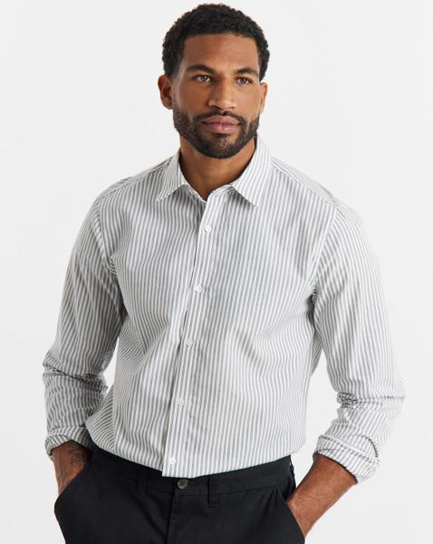 Long Sleeve Poplin Stripe Shirt