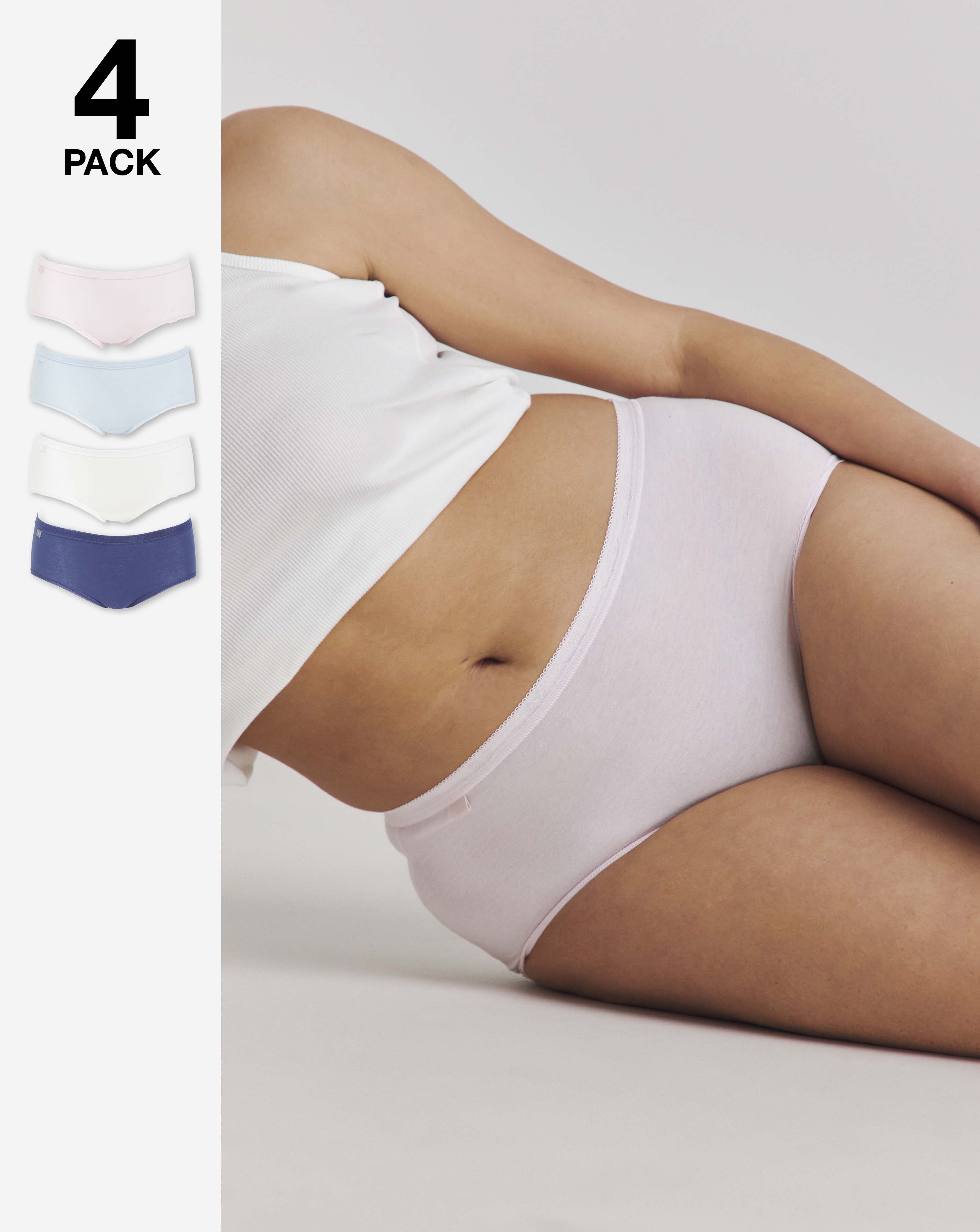 Sloggi 4Pk Basic Midi Knicker Blue Multi