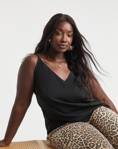 Black V Neck Cami