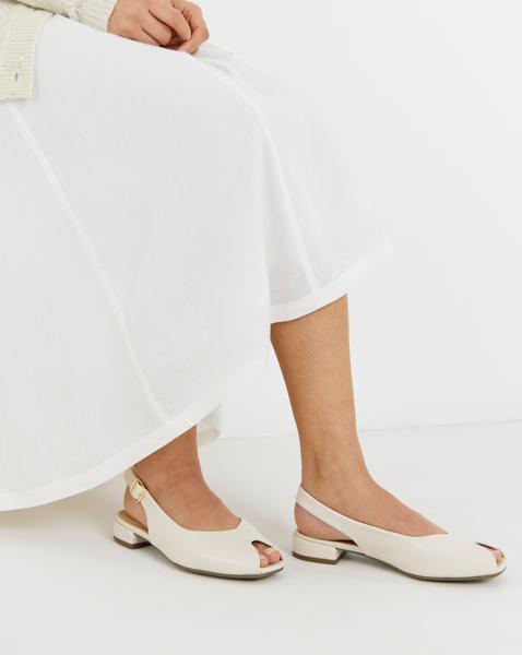 Flat Peep Toe Slingbacks Ex Wide