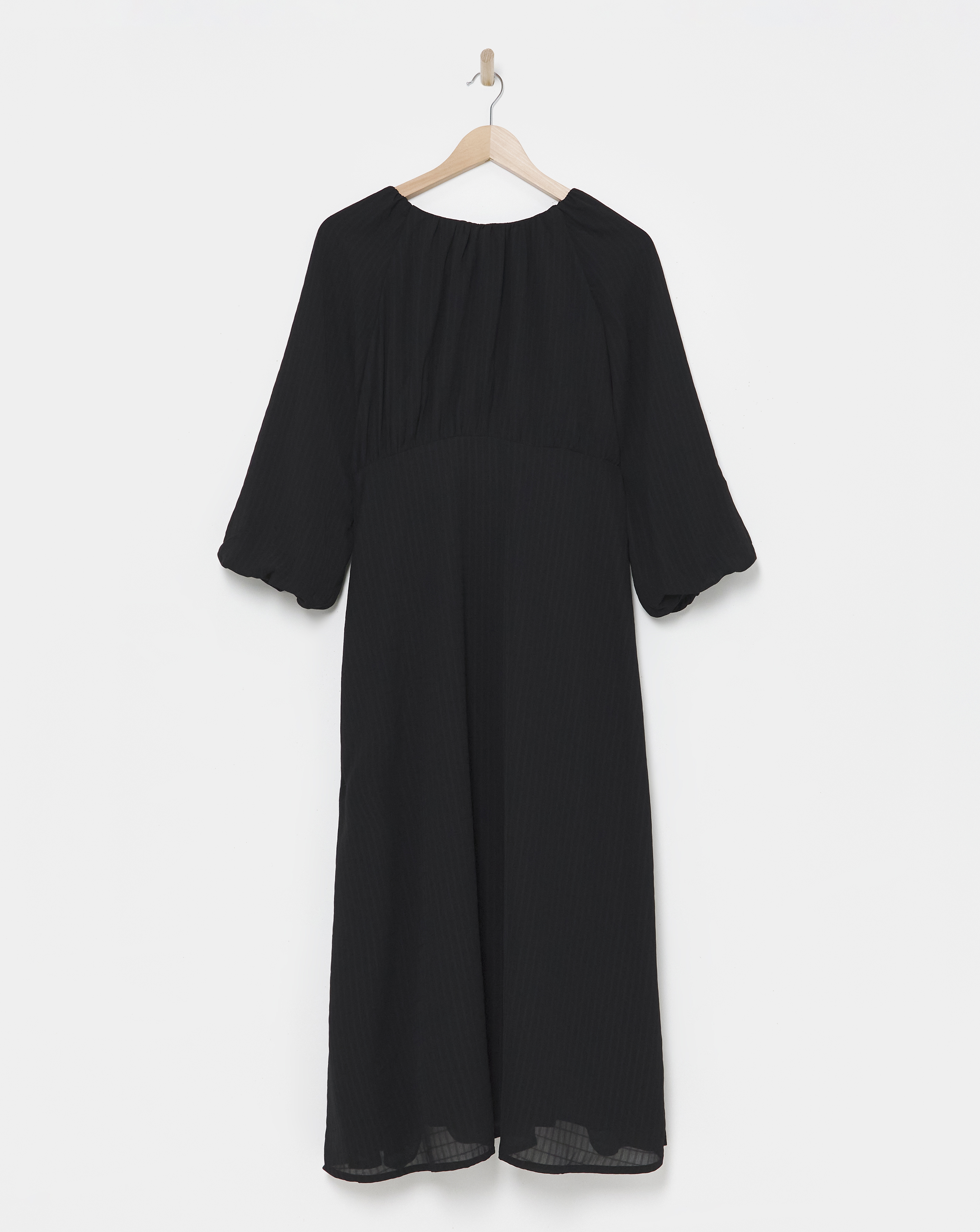 Textured Tie Back Smock Dress