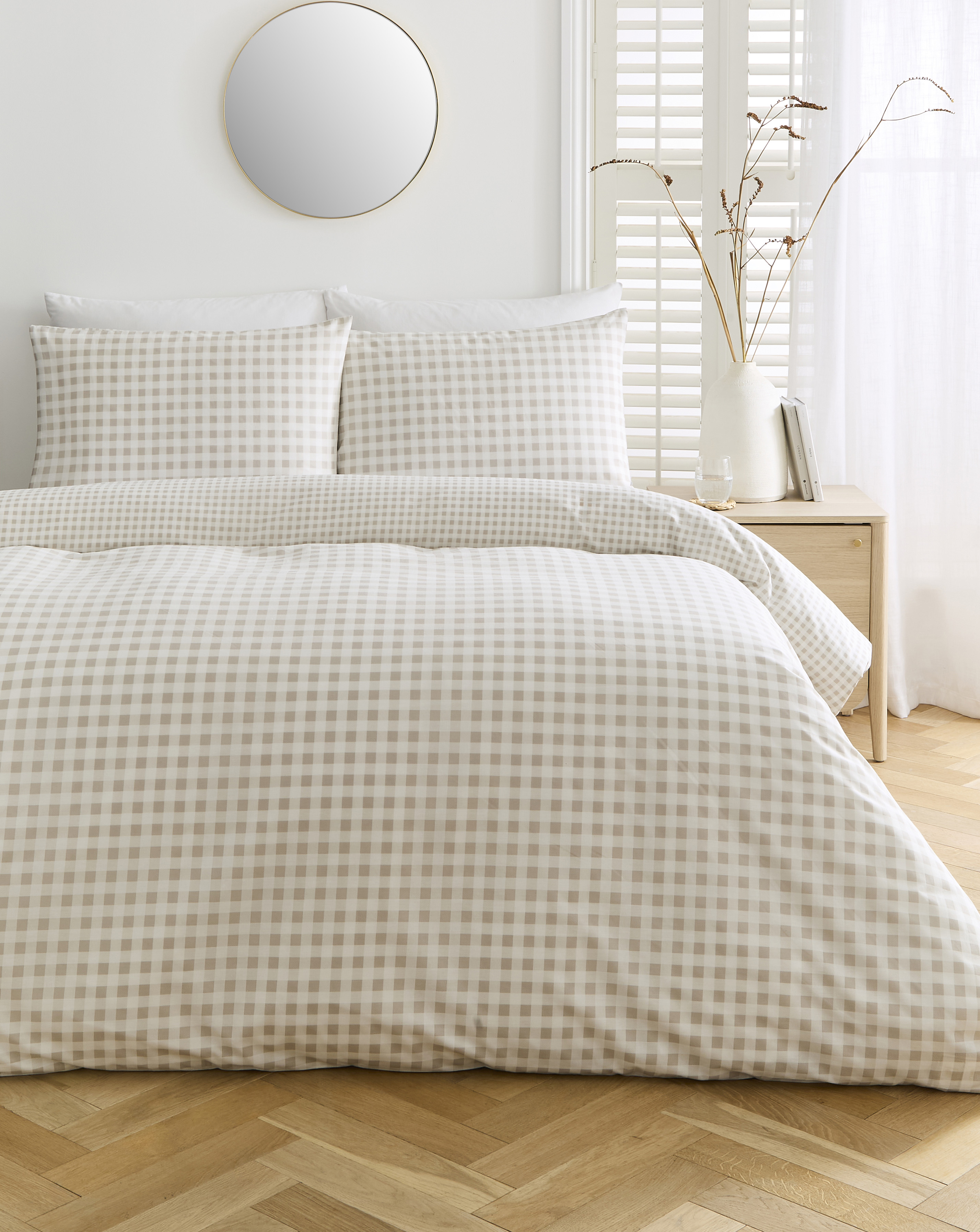 Gingham Cotton Blend Duvet Cover Set