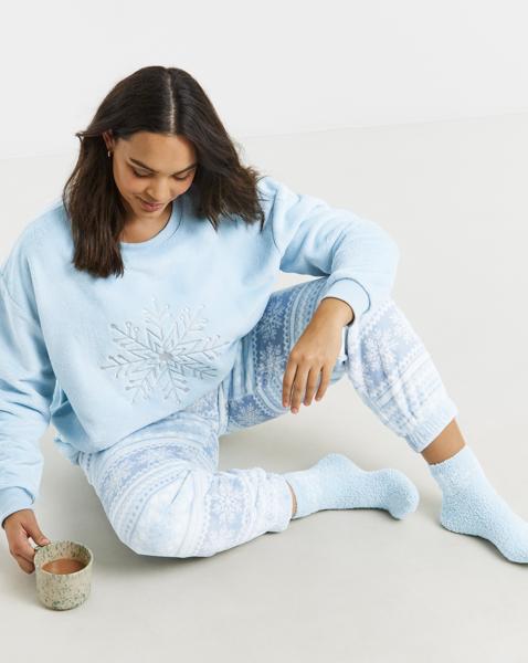 Pretty Secrets PJ Set & Fluffy Socks - Blue