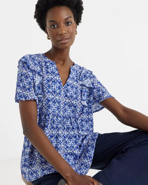 Frill Detail Angel Sleeve Top