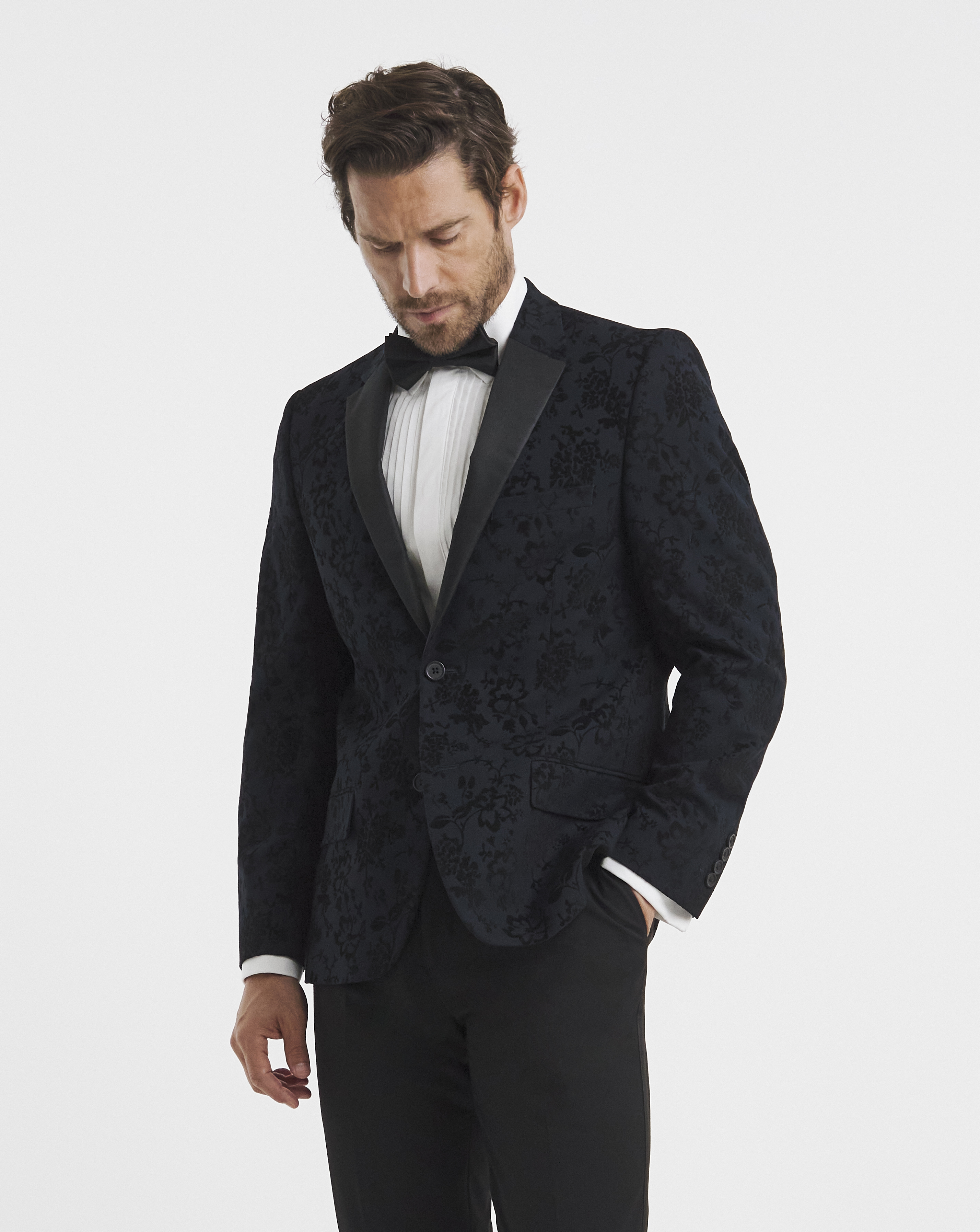 Satin Lapel Flock Blazer