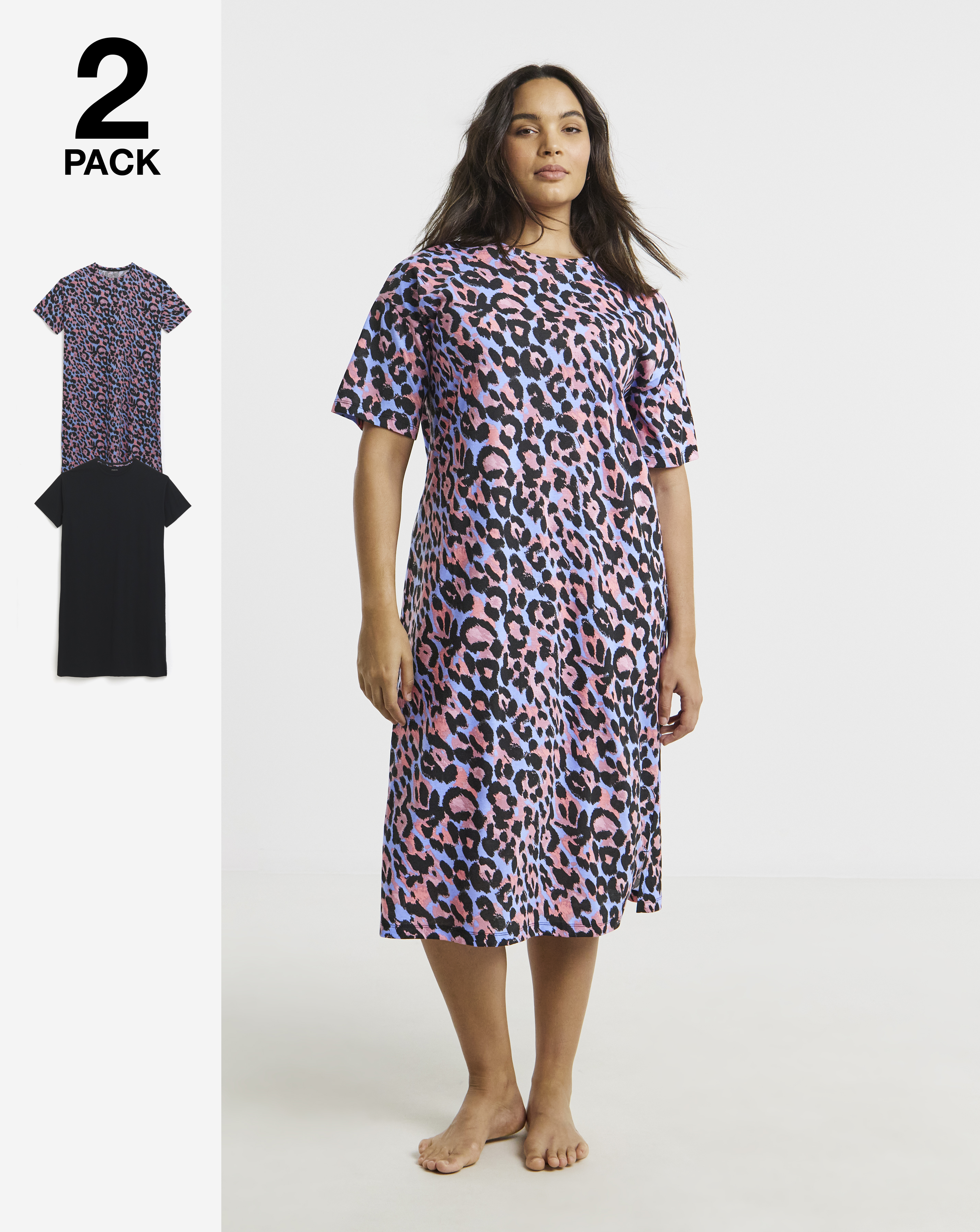 (2 Pack) Value Nighties Animal Print