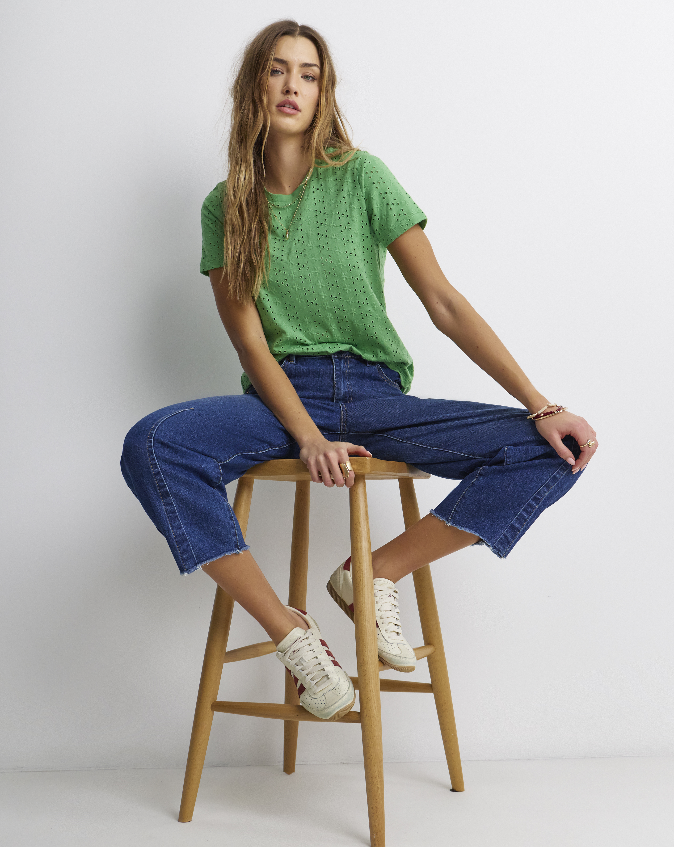 All Over Stretch Broderie T-Shirt