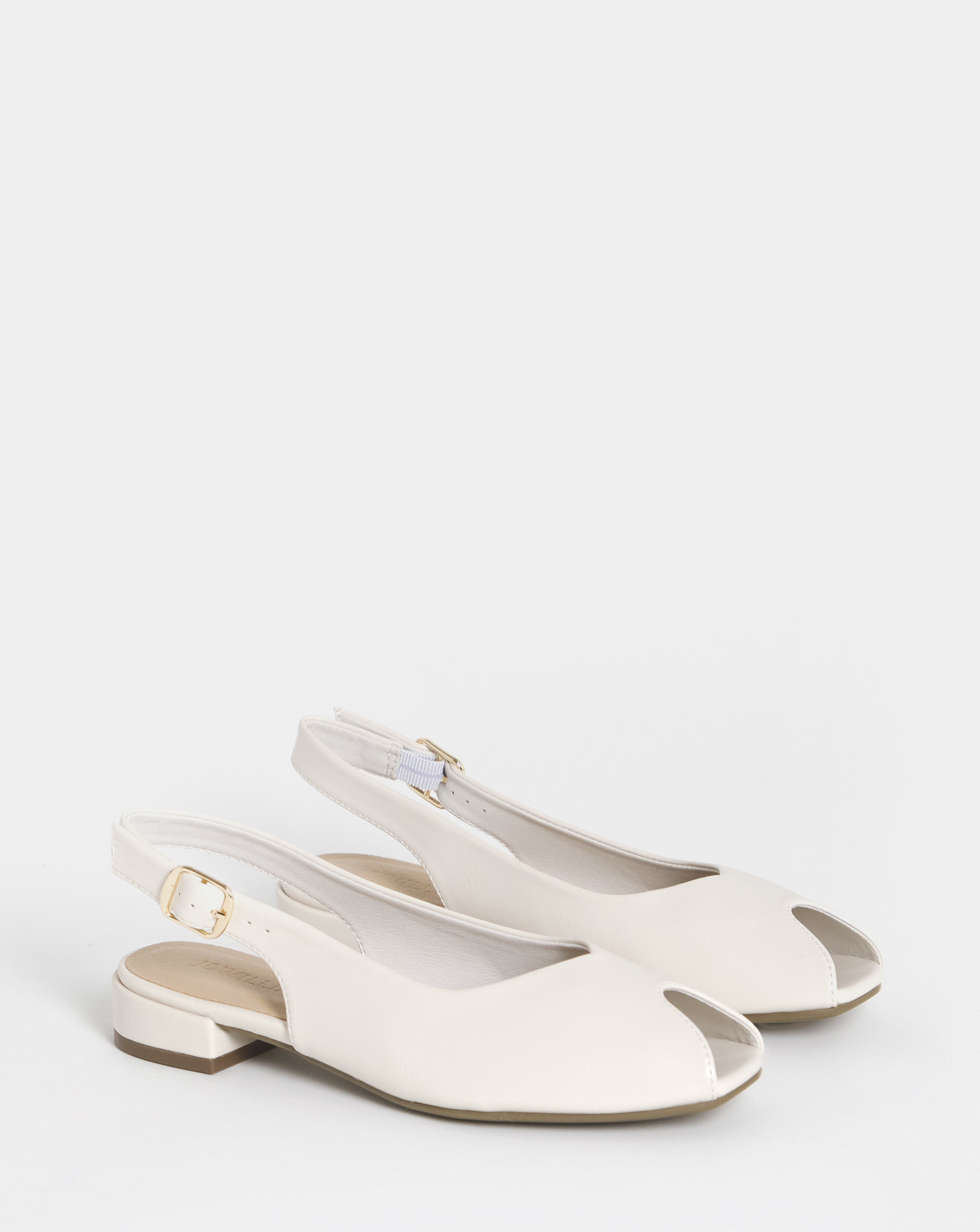 Flat Peep Toe Slingbacks Wide