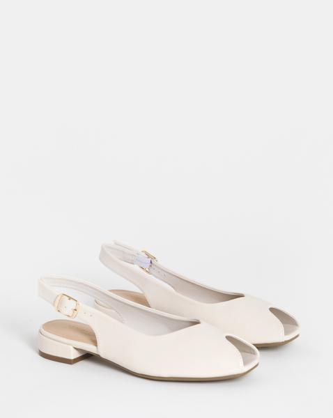 Flat Peep Toe Slingbacks Wide
