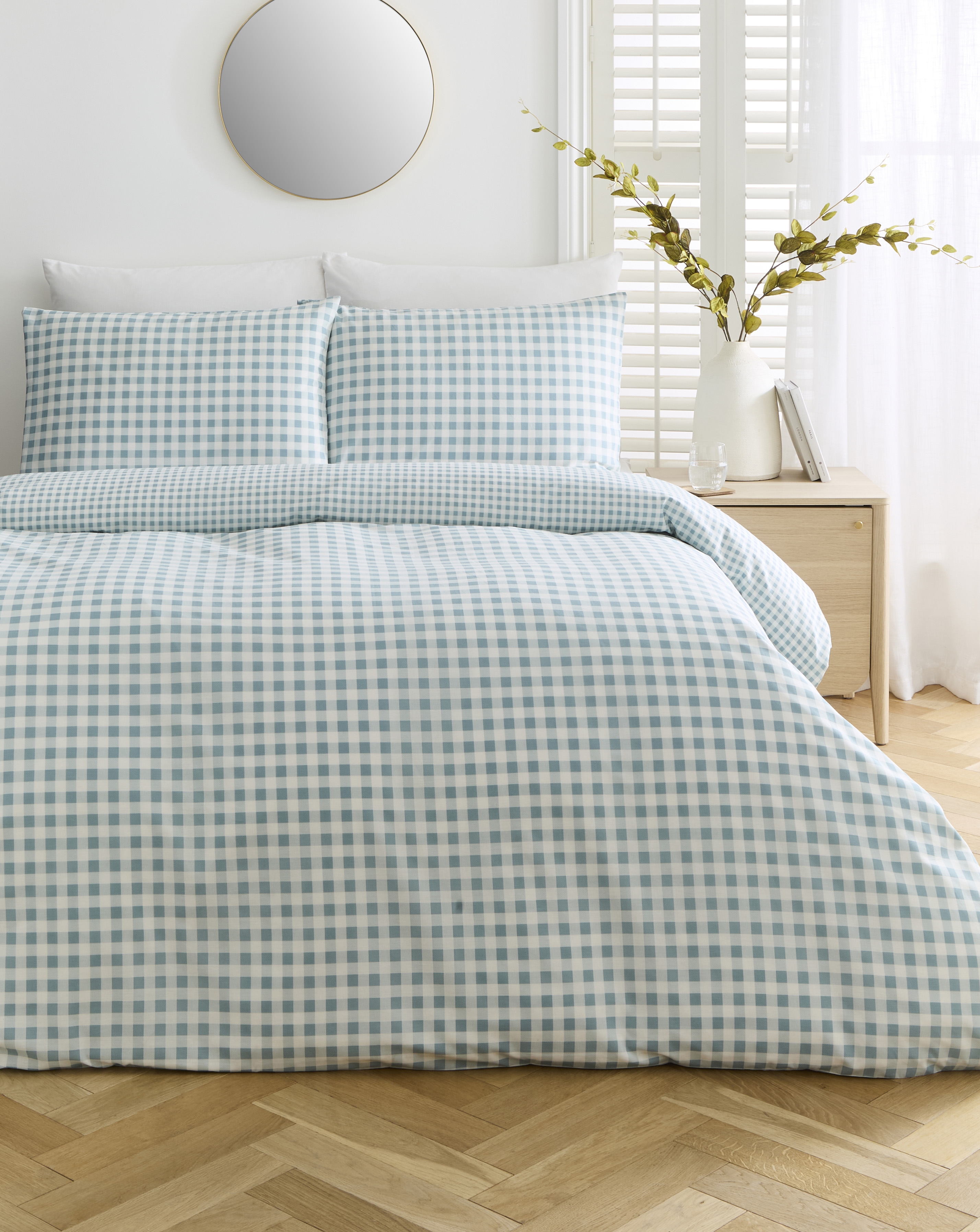 Gingham Cotton Blend Duvet Cover Set