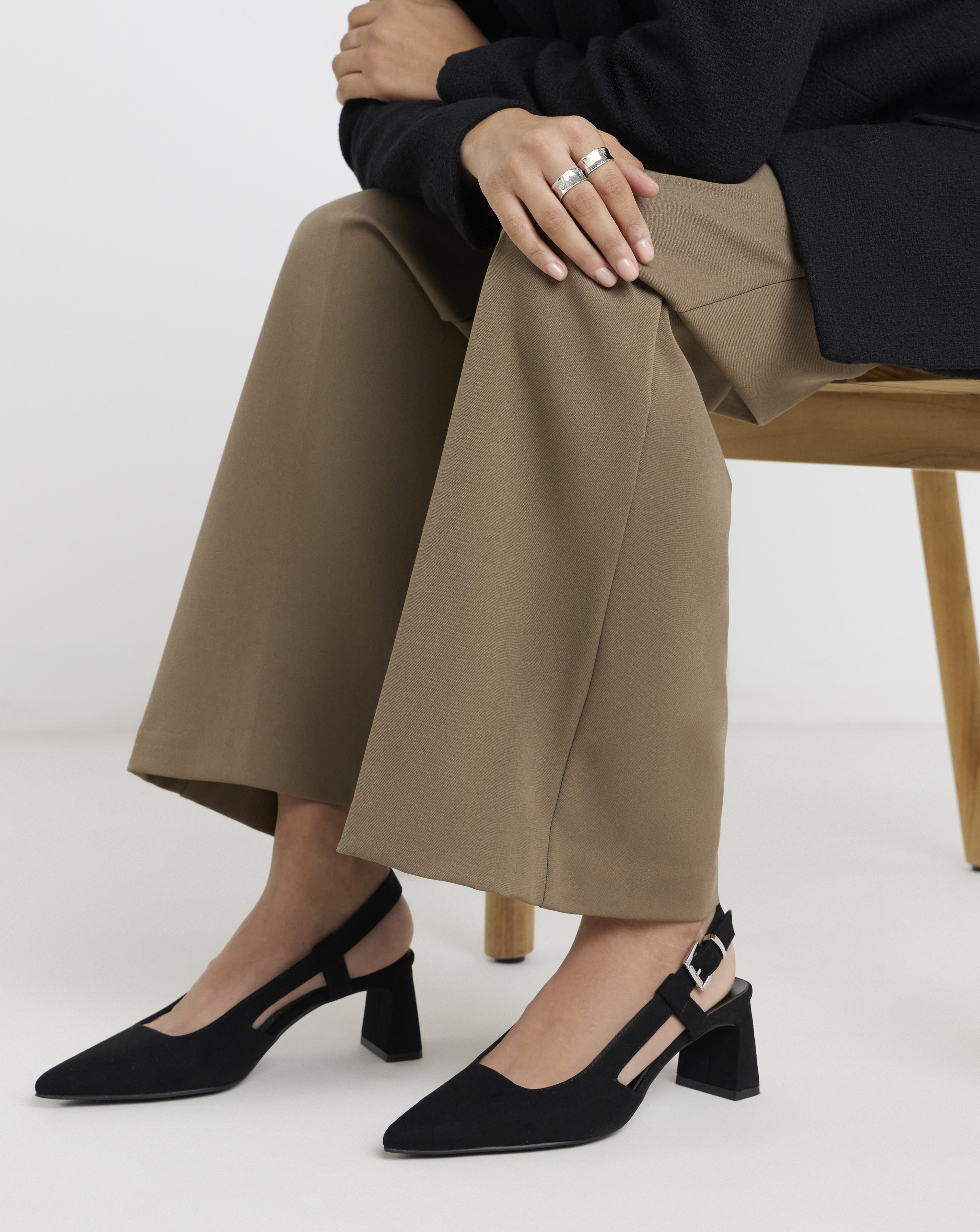 Pointed Slingback Heels Extra Wide Fit