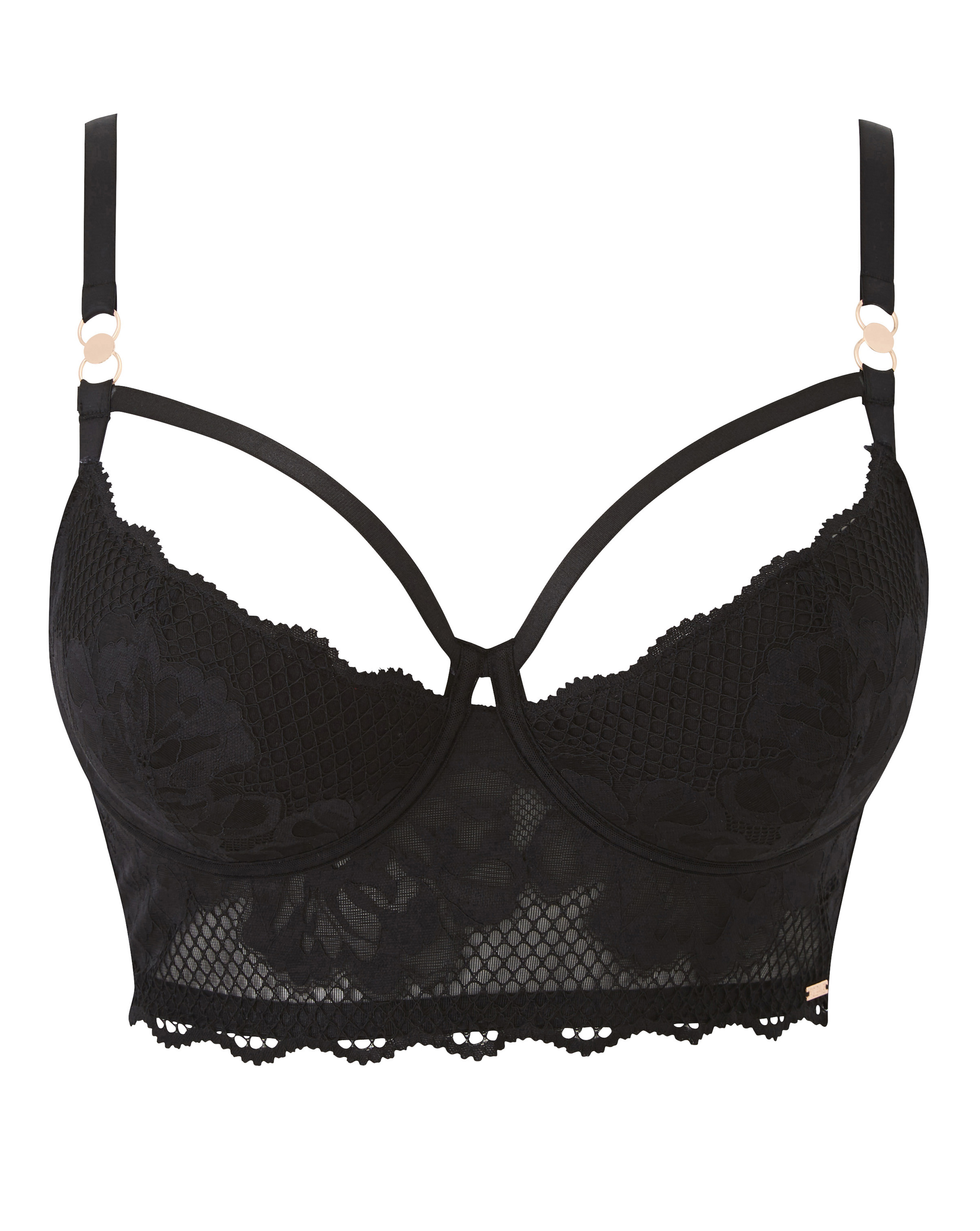 Figleaves Curve Plus Size Curve Amore Padded Balcony In Black | UK Size 44D Women's