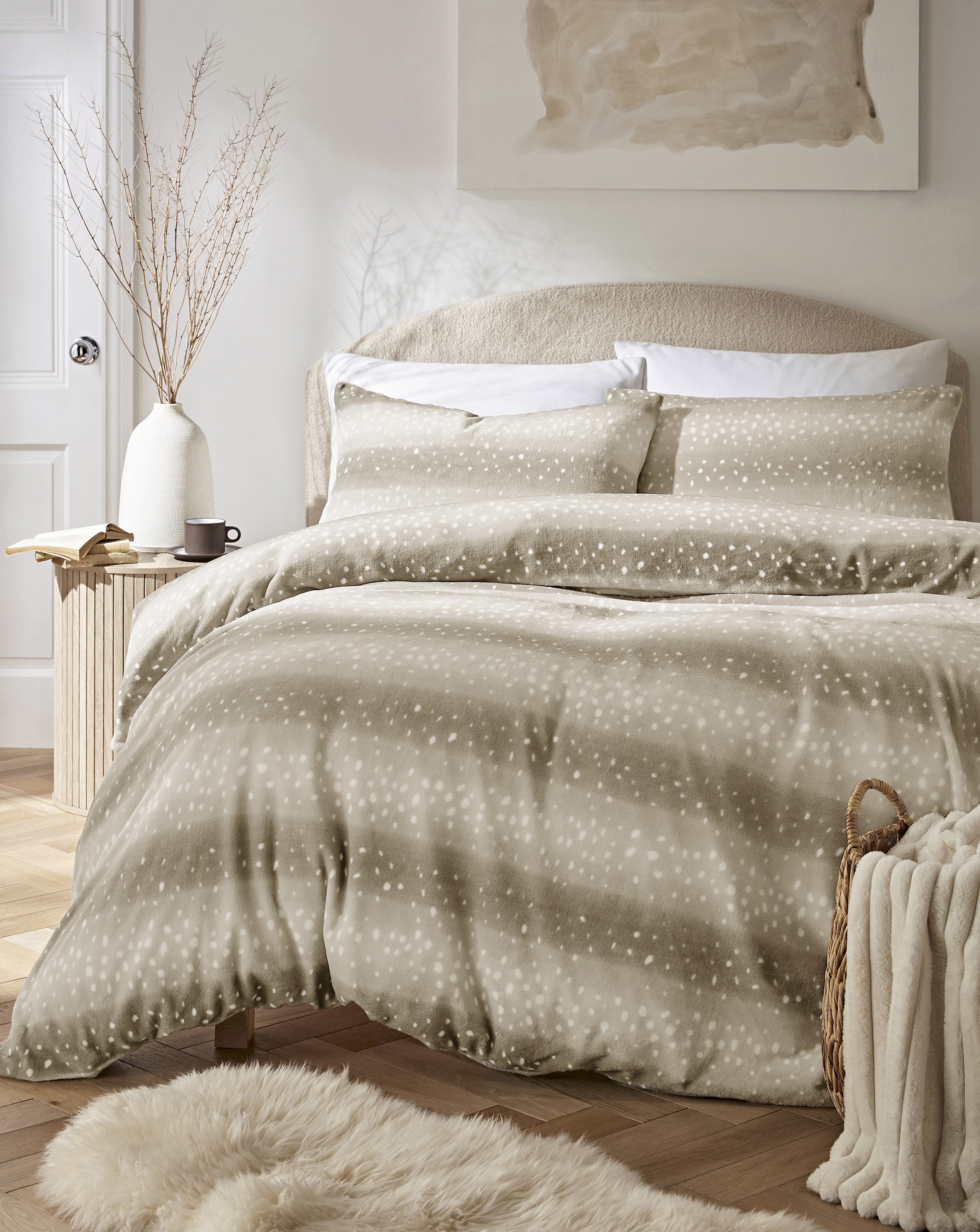 Snow Leopard Fur Printed Duvet Set