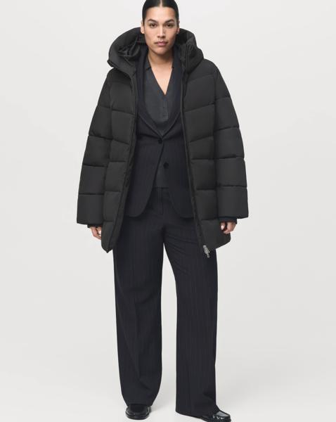 Mango Double Zip Hooded Puffer Coat
