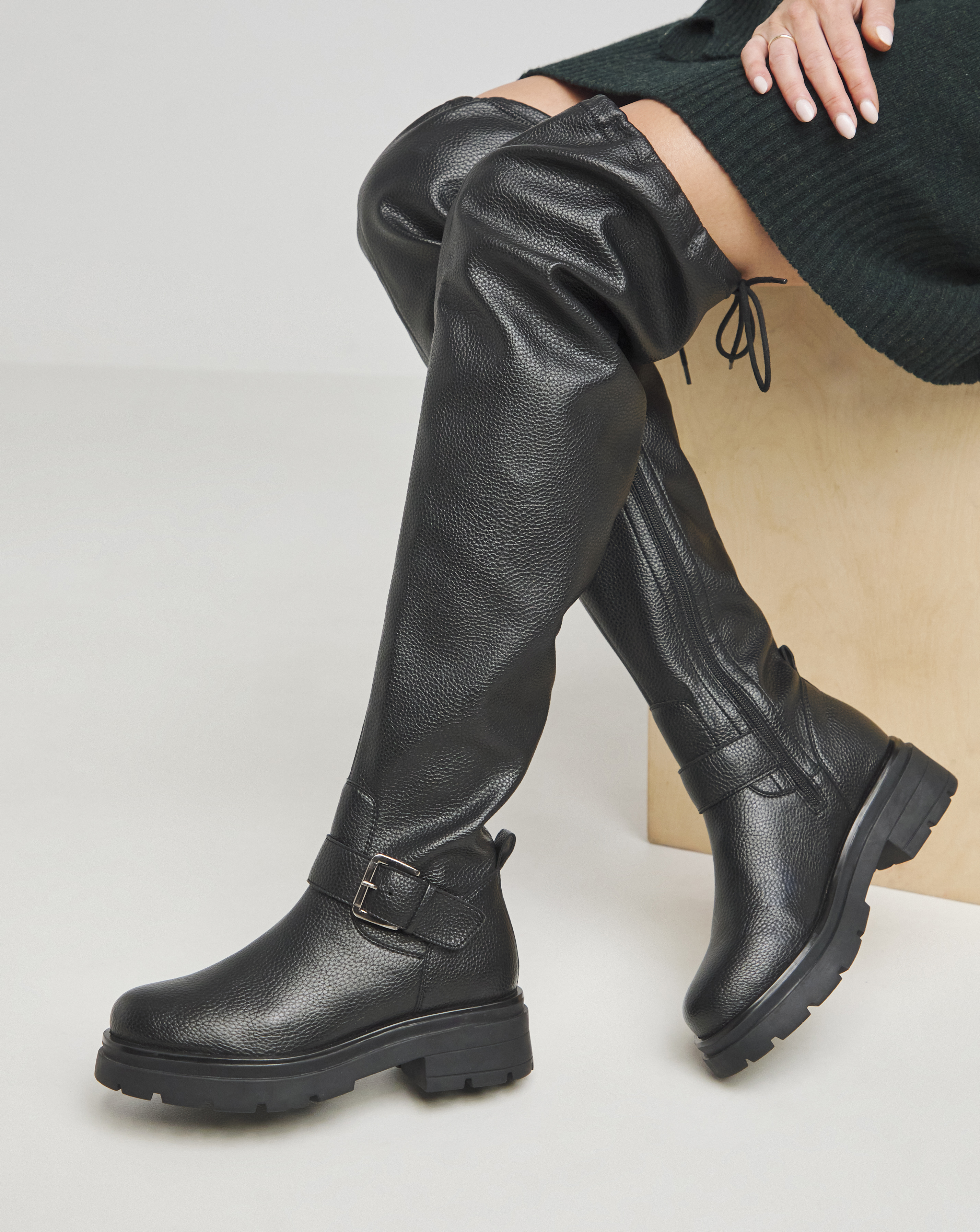 Over Knee Buckle Stretch Boot Wide SC