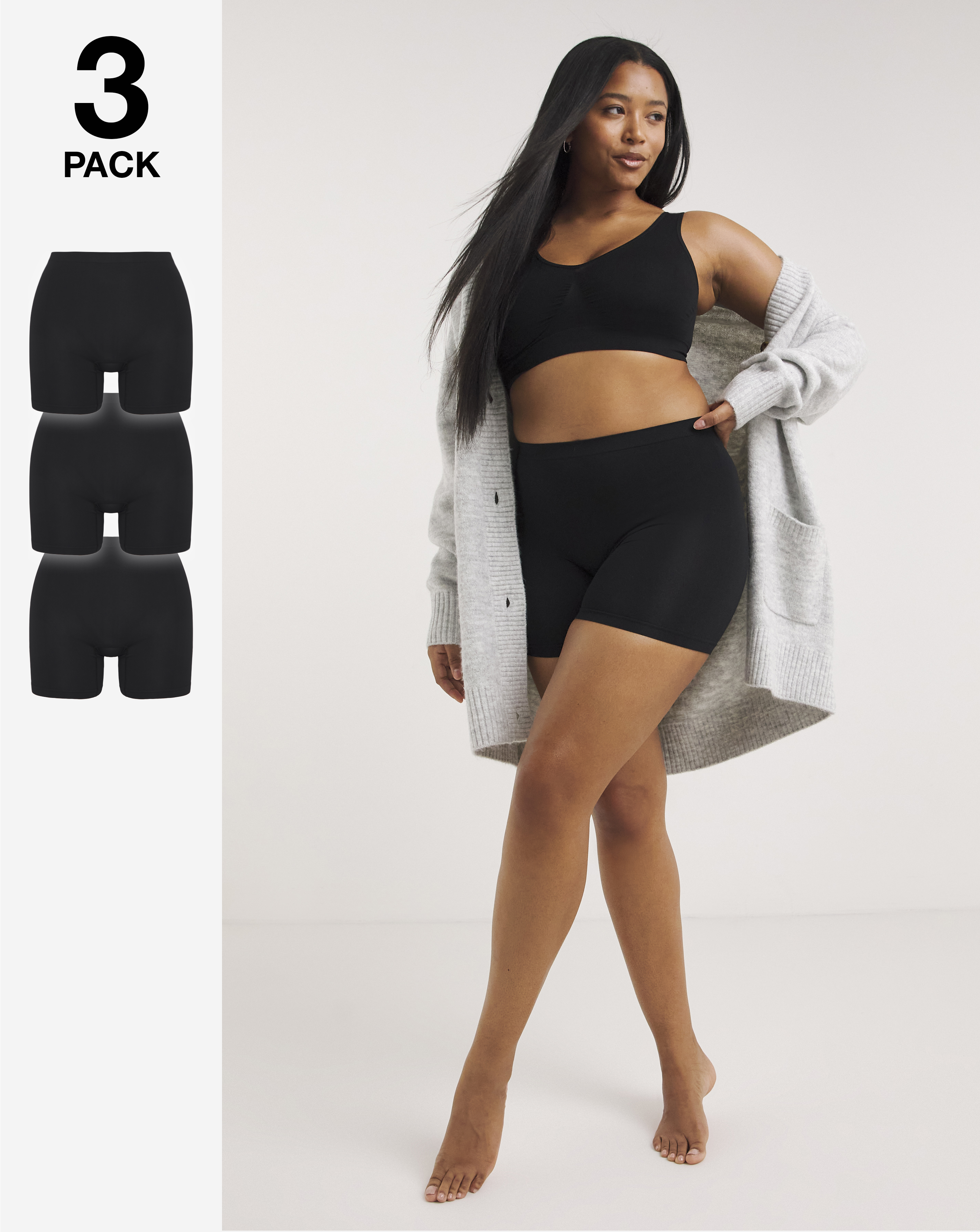 3 Pack Seamless Comfort Shorts
