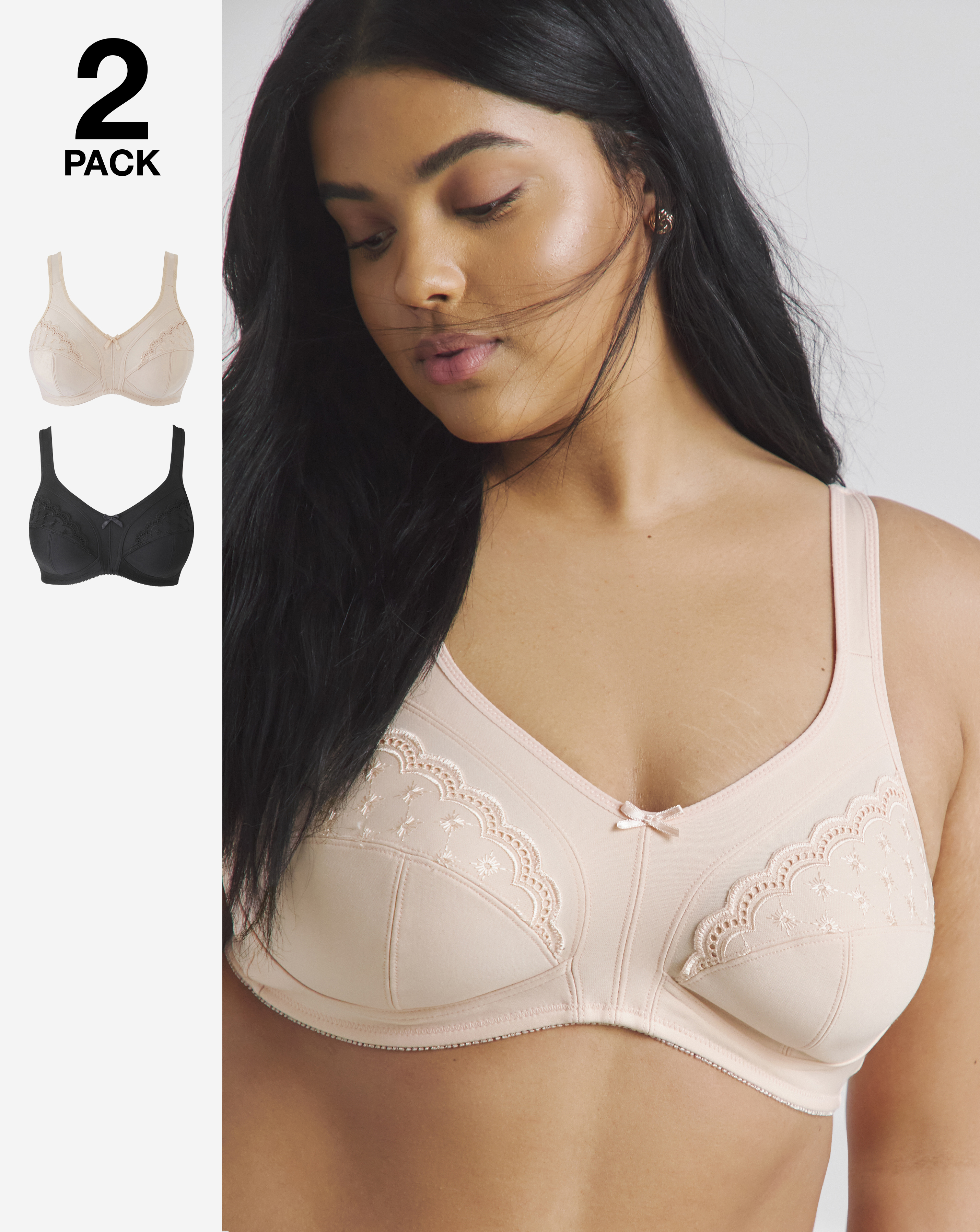 2 Pack Sally Minimiser Non Wired Bras