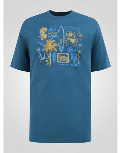 New In - D555 Hovell Summer Beach Print T-Shirt