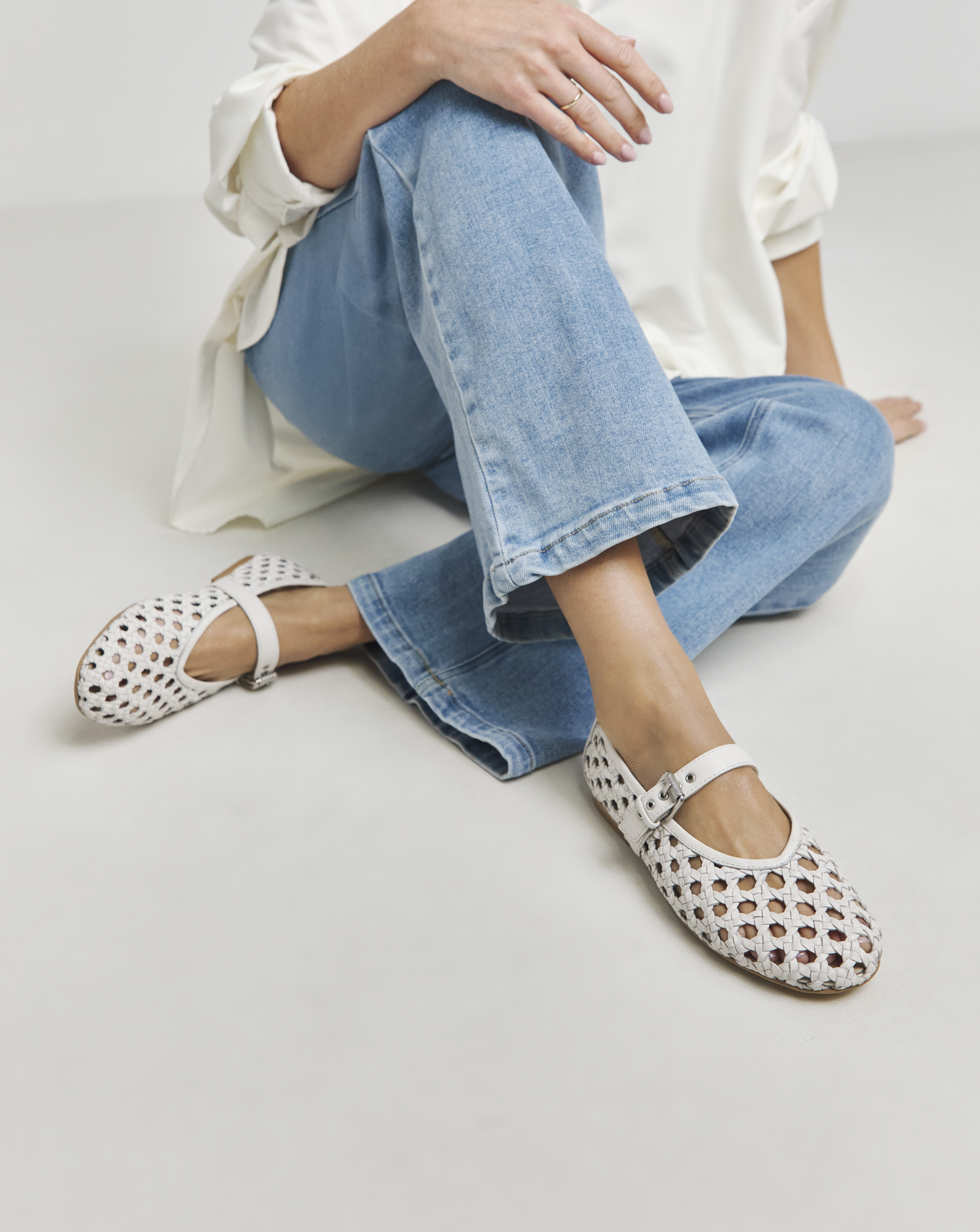 Leather Woven Mary Jane Std