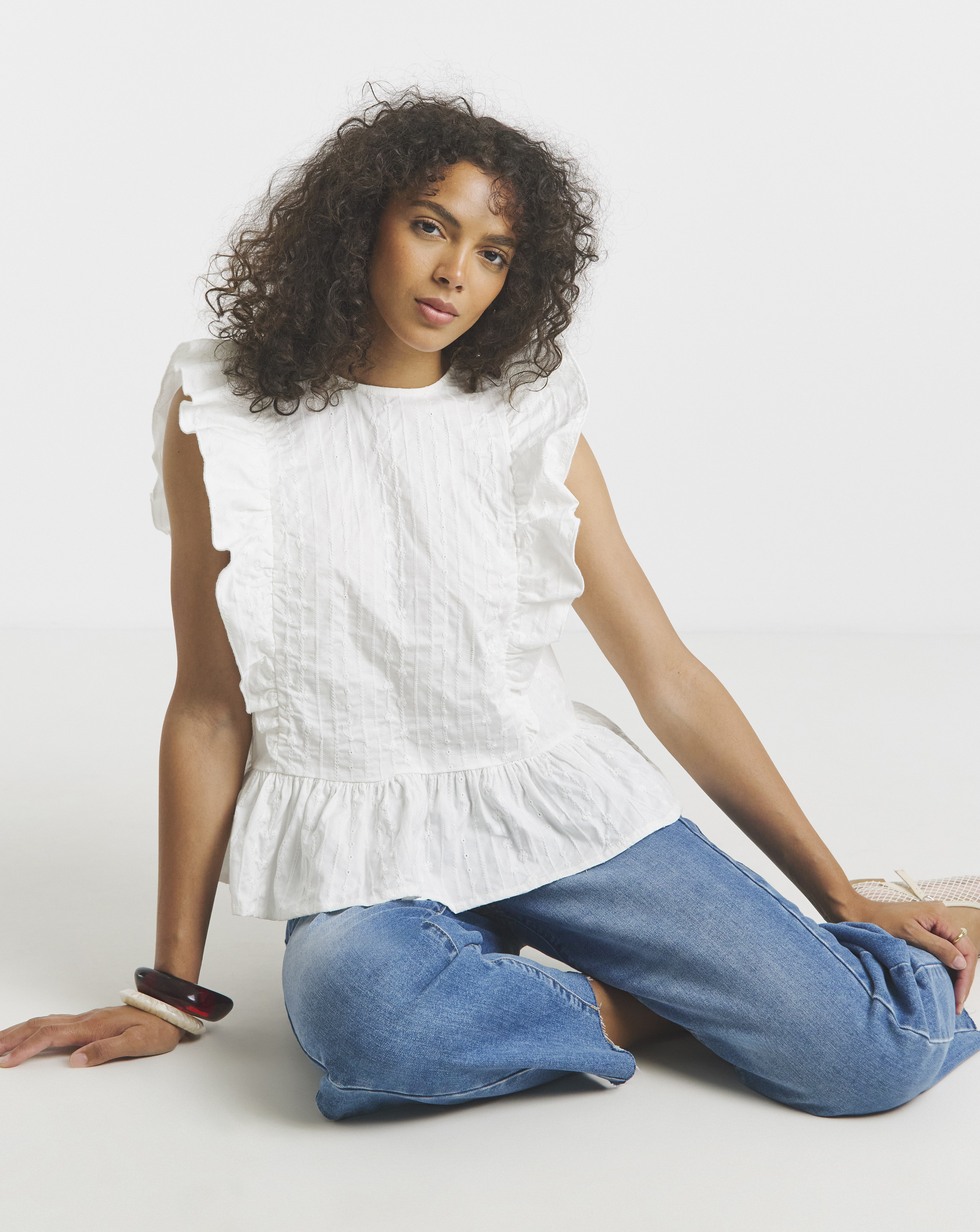 Simply Be Broderie Ruffle Blouse