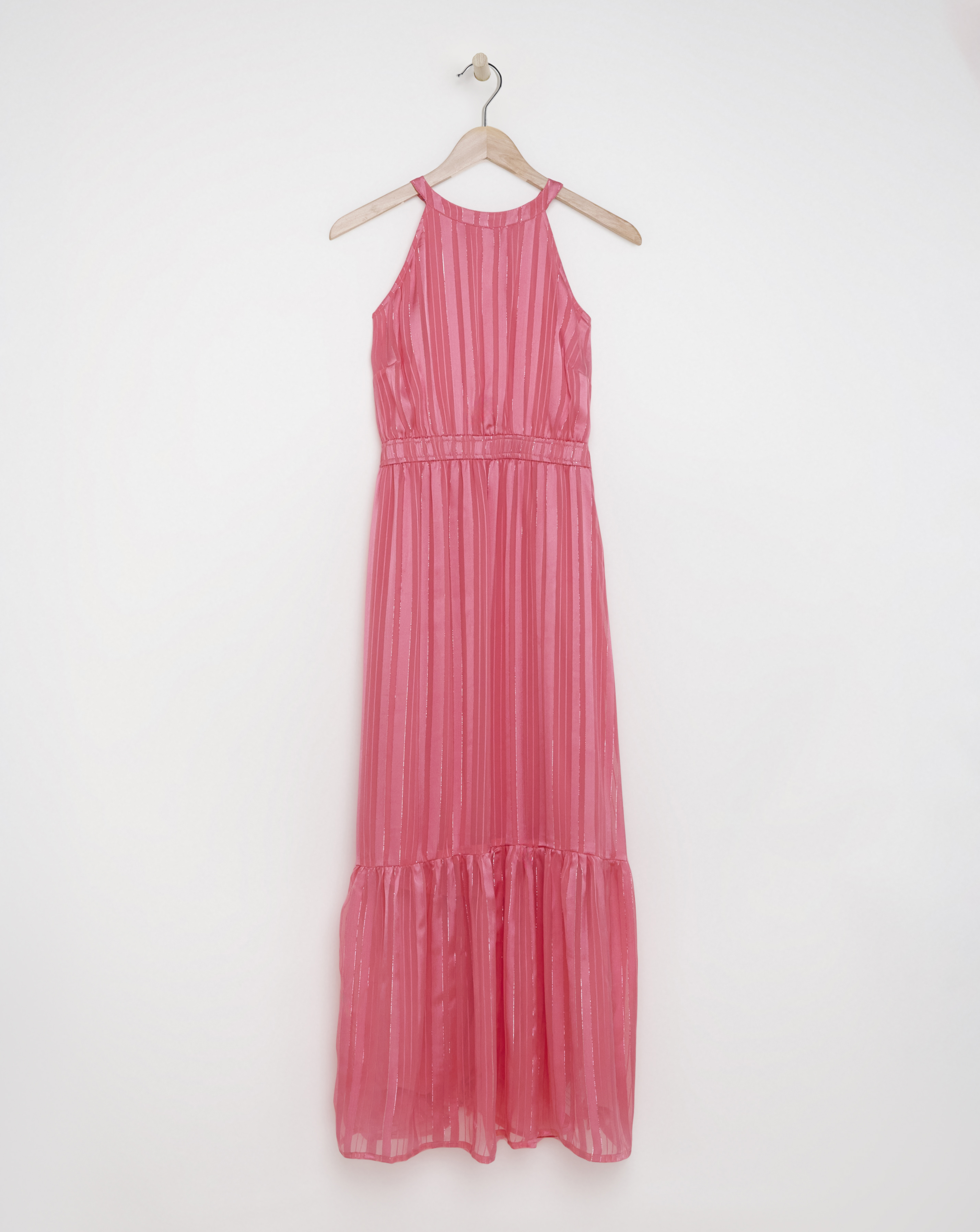 Simply Be - Women's Boutique Halterneck Lurex Georgette Maxi - Size 22 - Pink - 70% Polyester 30% Metallic Yarn