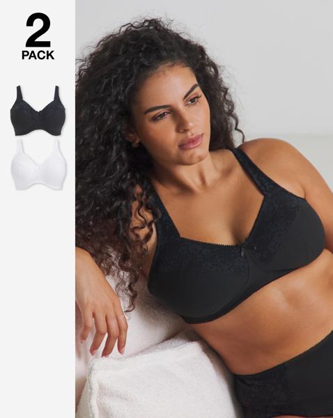 2 Pack New Sarah Full Cup Non Wired Bras