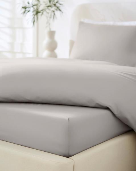 Non Iron Plain Dye 30cm Fitted Sheet - Mink