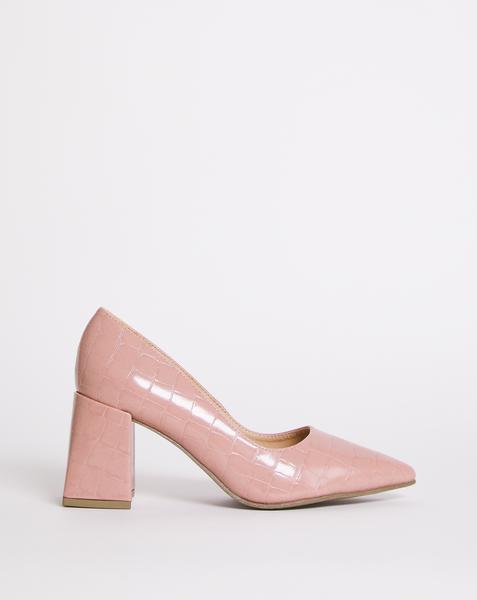 Croc Heeled Shoe E Fit - Pink